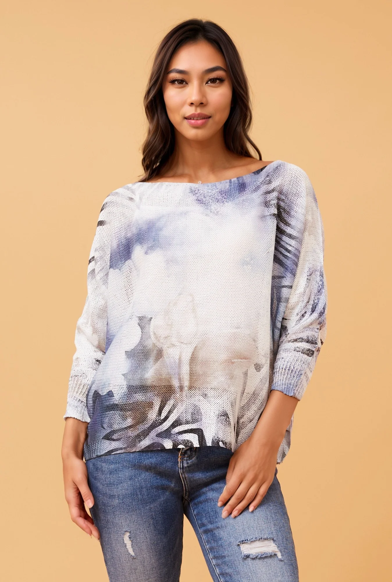 DAVEY ANIMAL PRINT KNIT TOP