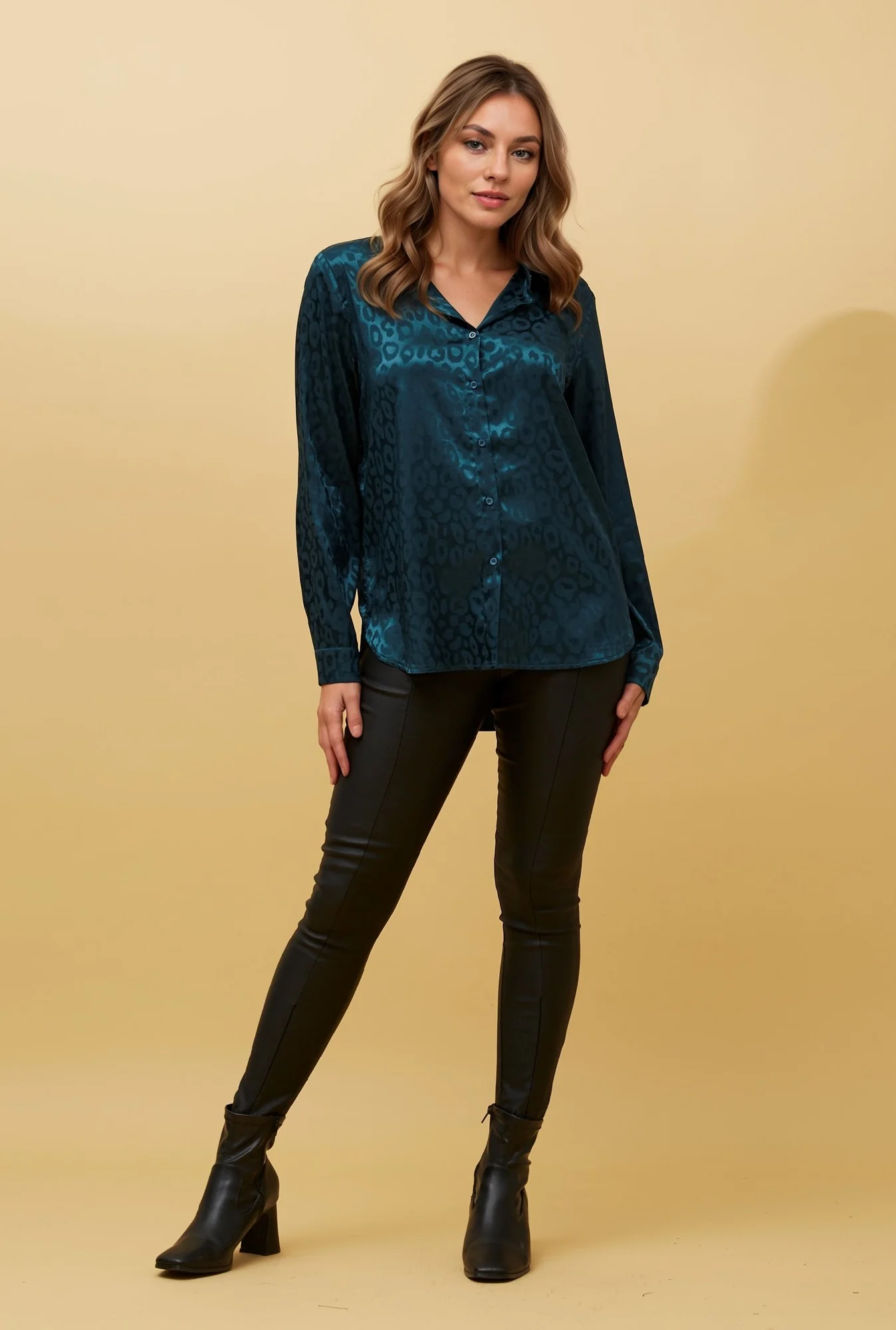 JARRAH ANIMAL PRINT SATIN SHIRT