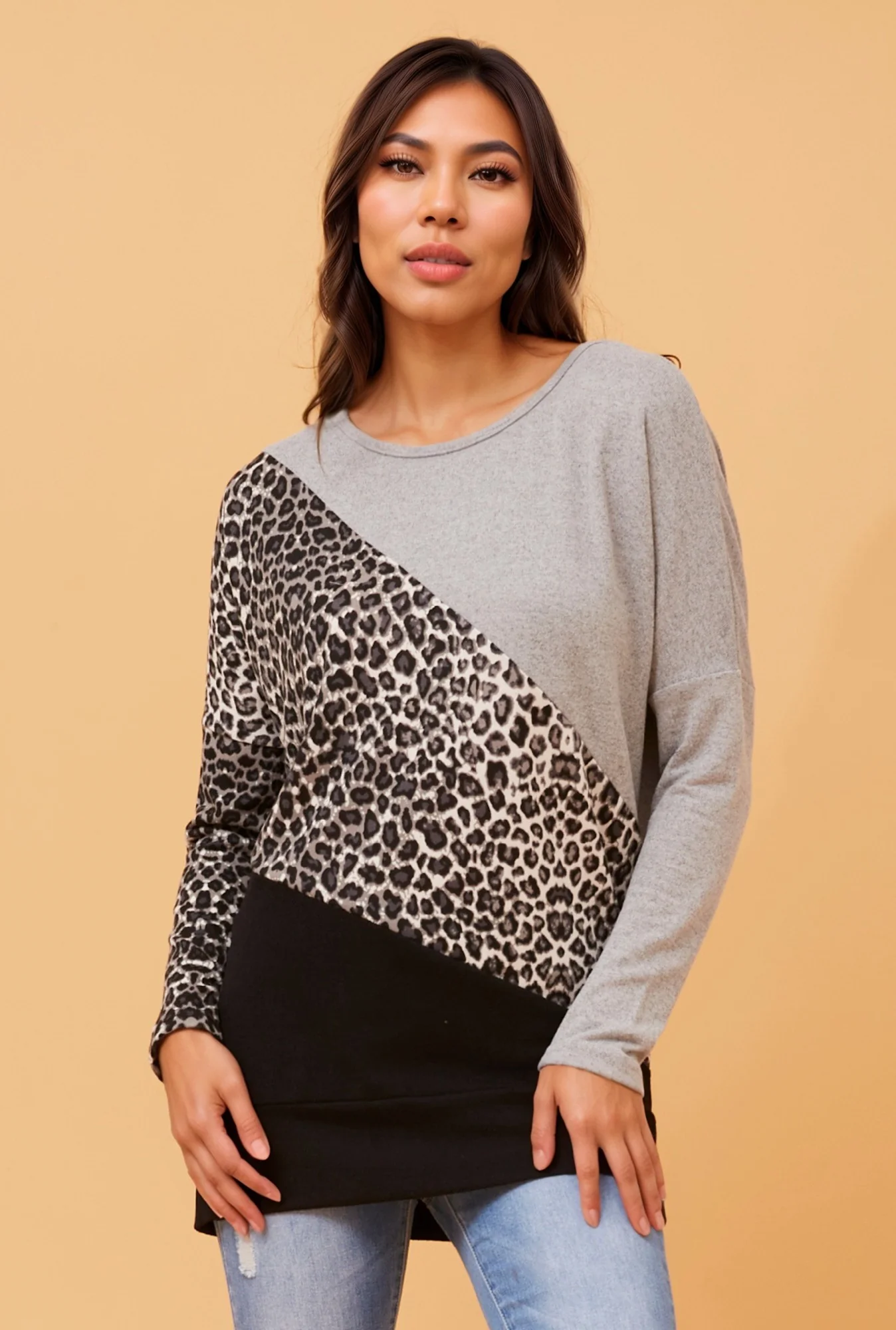 BIRD ANIMAL PRINT PANEL TOP