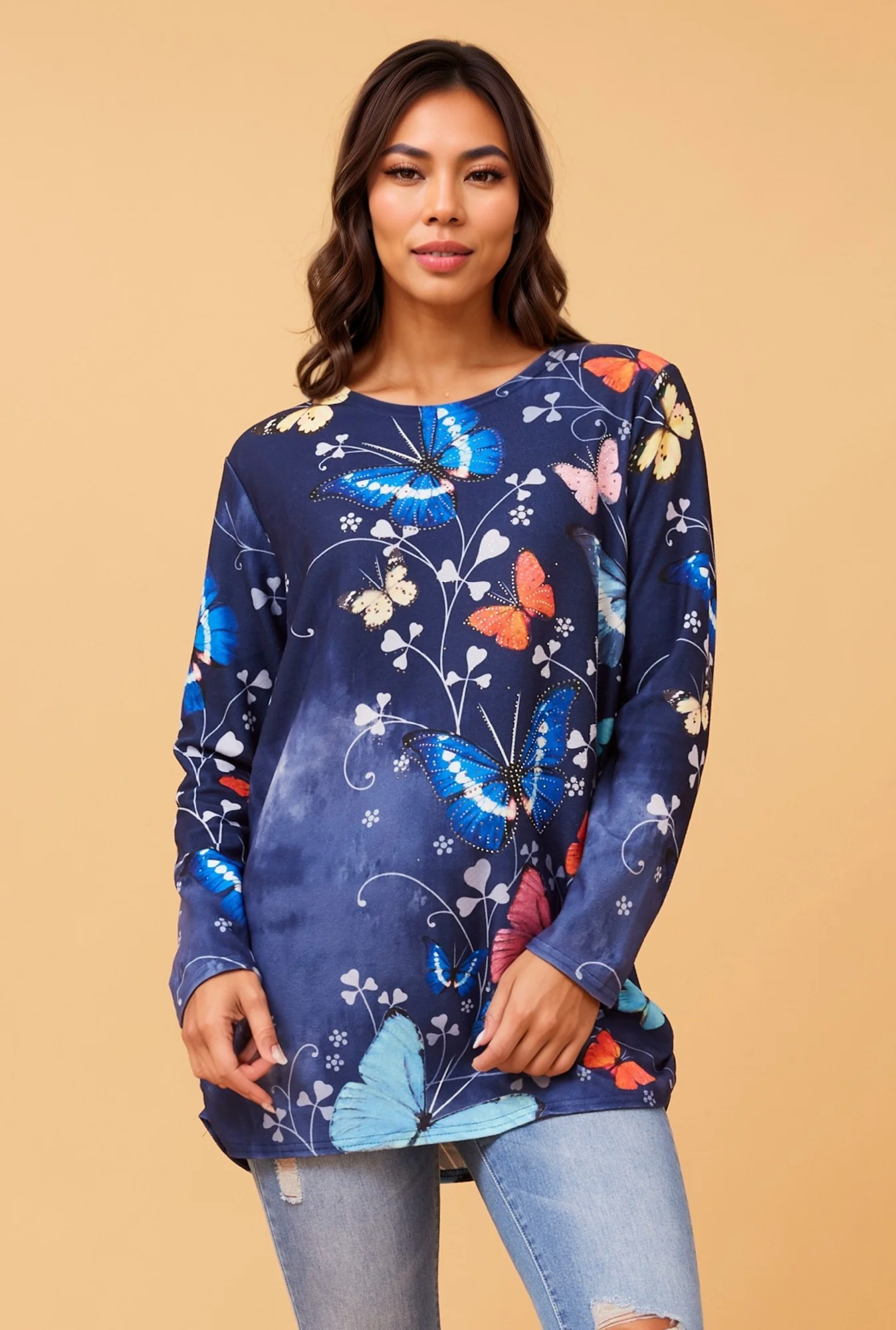 BEAU BUTTERFLY PRINT TOP