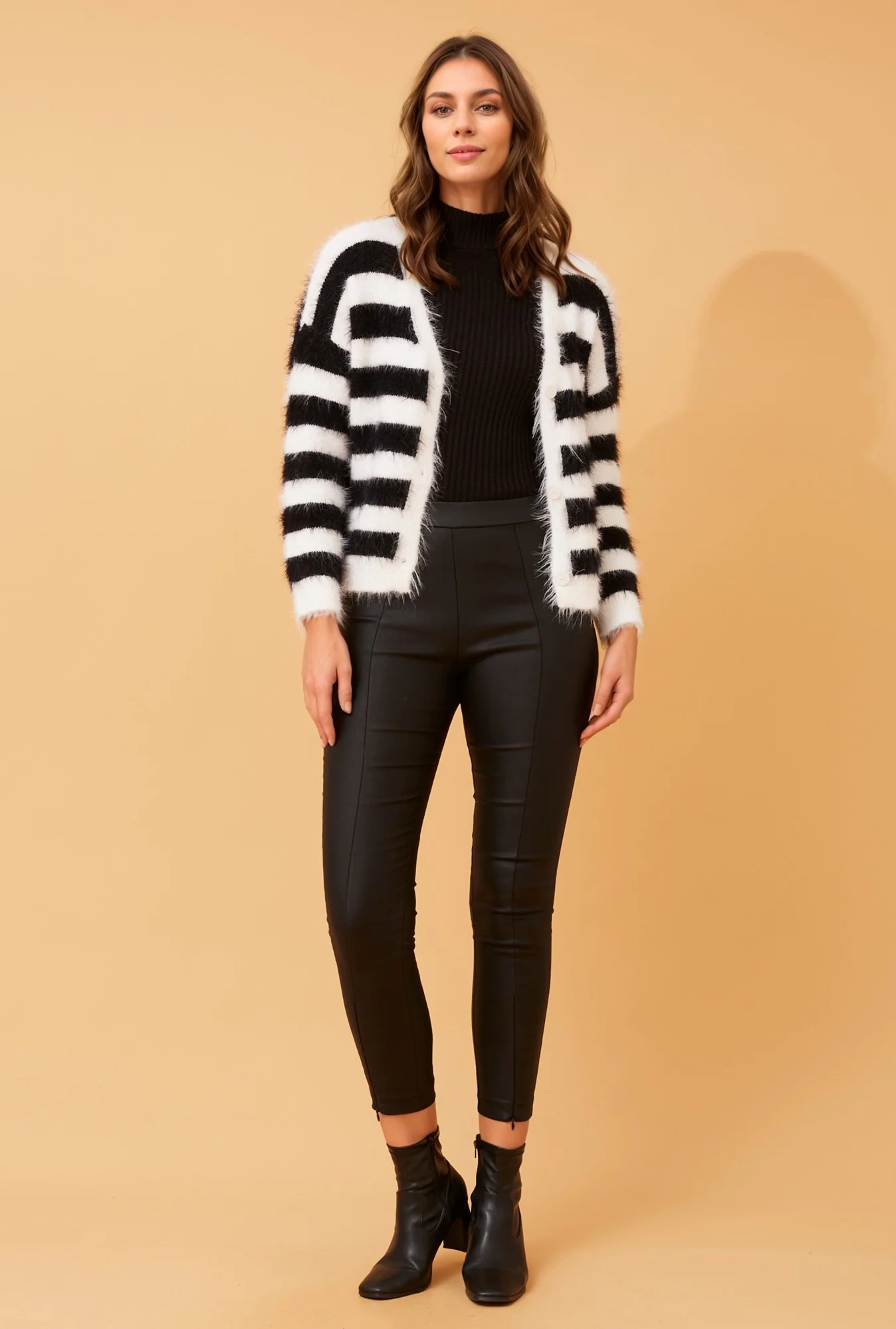 KERRYN STRIPED KNIT CARDIGAN