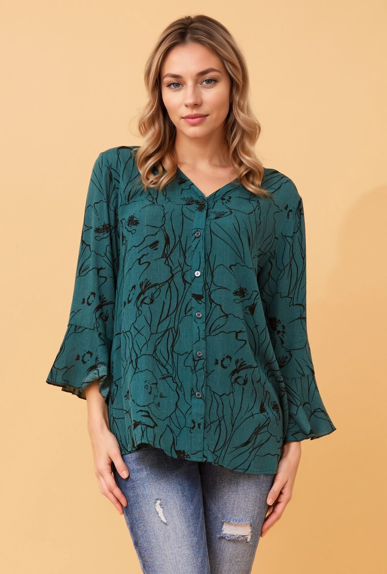 CHARLOTTE BOTANICAL PRINT TOP