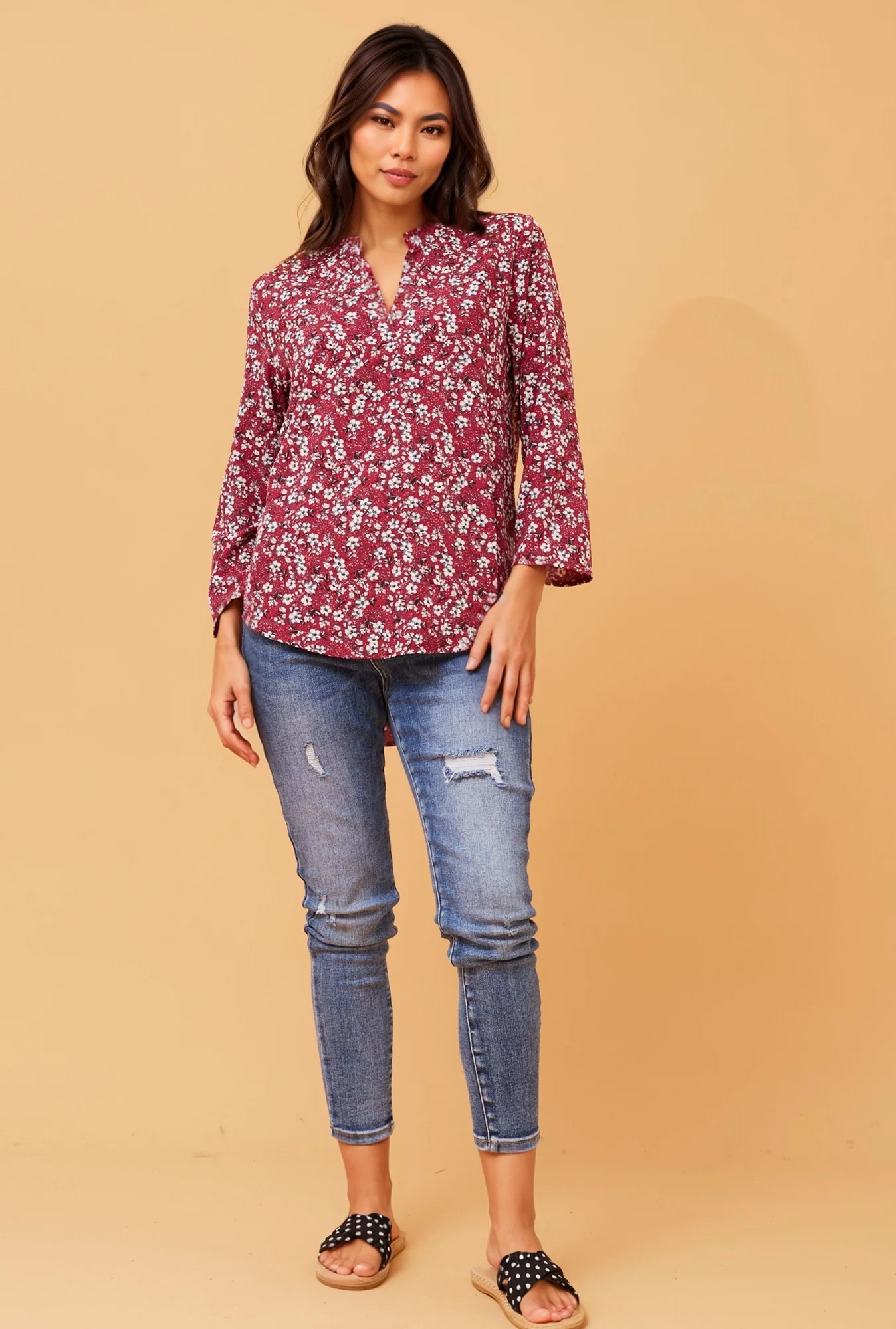 SPICY DITSY FLORAL BLOUSE