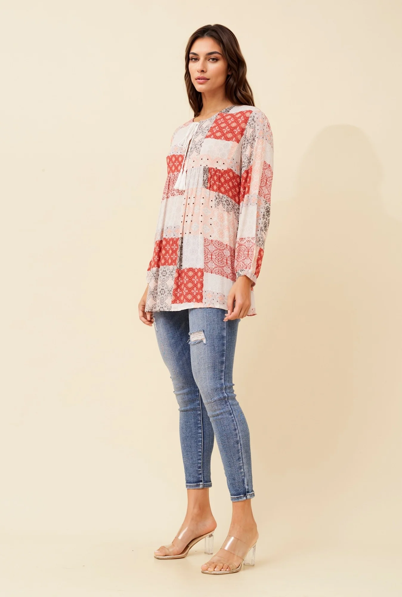 PATCHWORK PRINT TOP