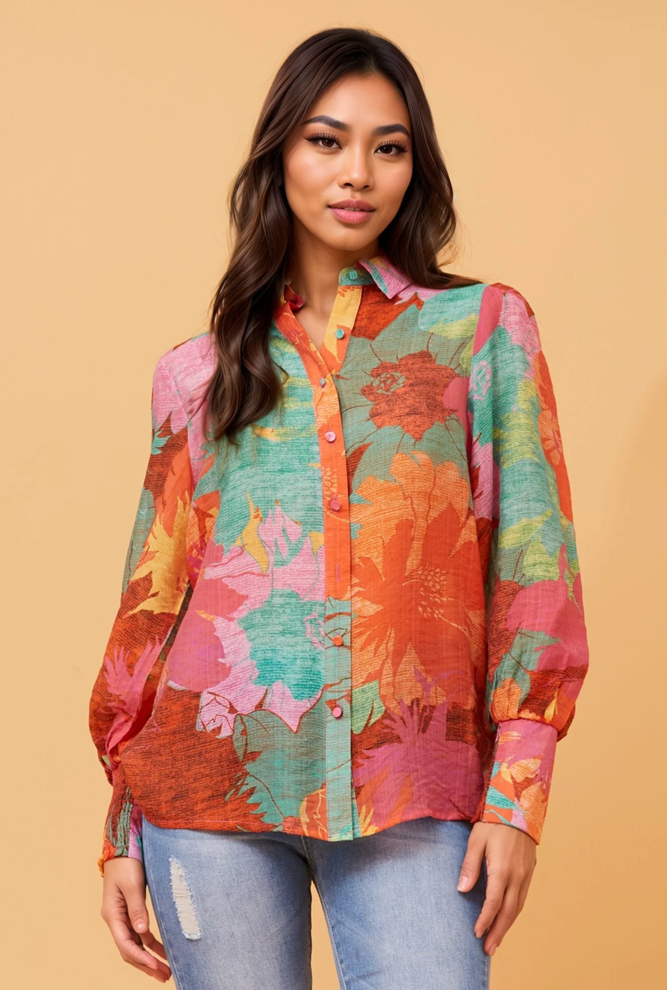 VELLE ABSTRACT PRINT SHIRT