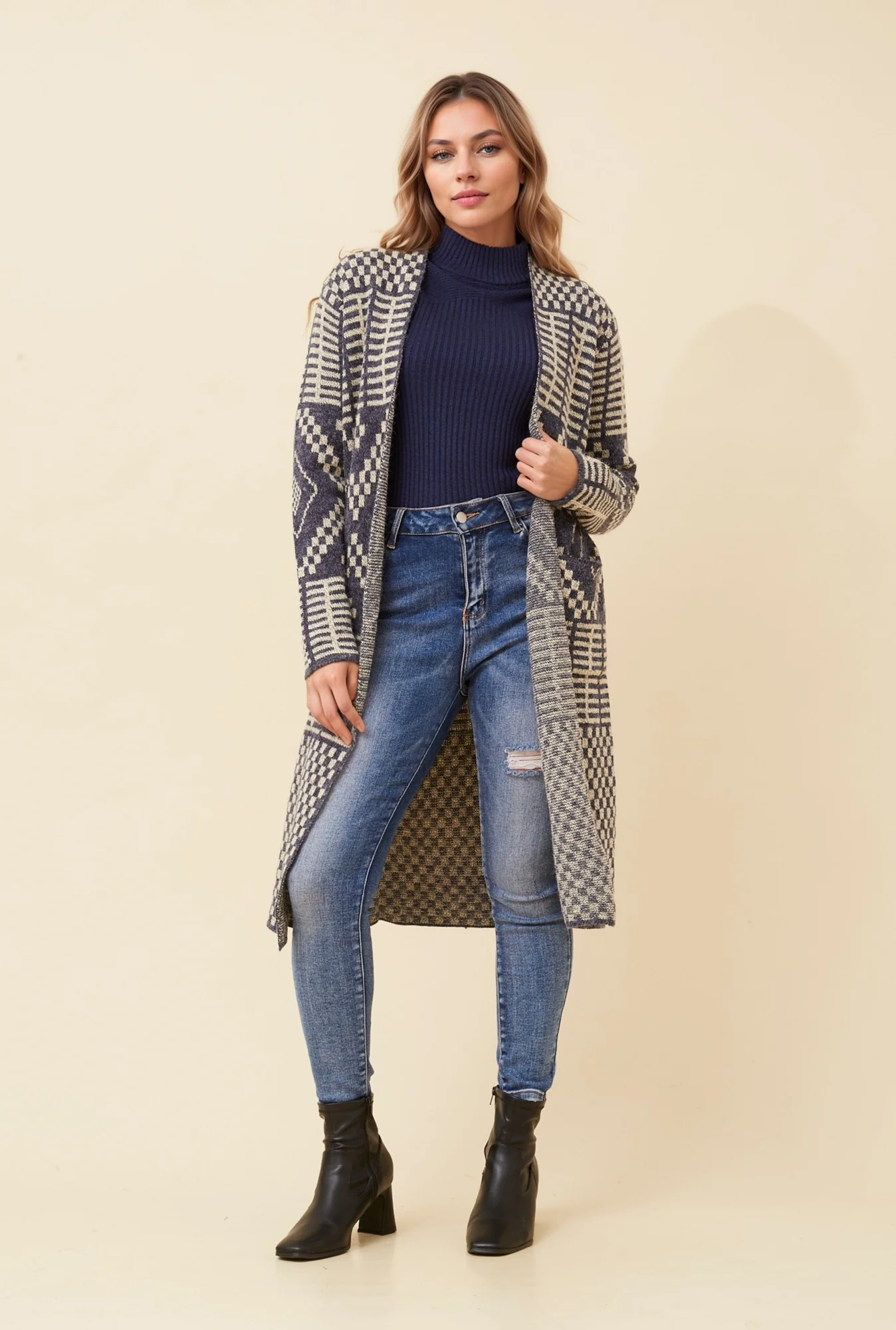 ALTMAN JACQUARD KNIT CARDIGAN