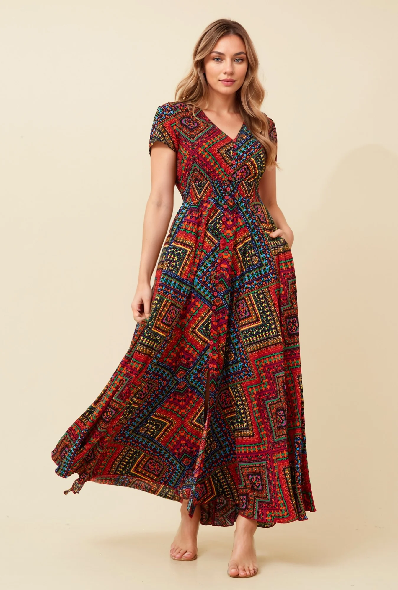 MEGAN PRINTED MAXI DRESS