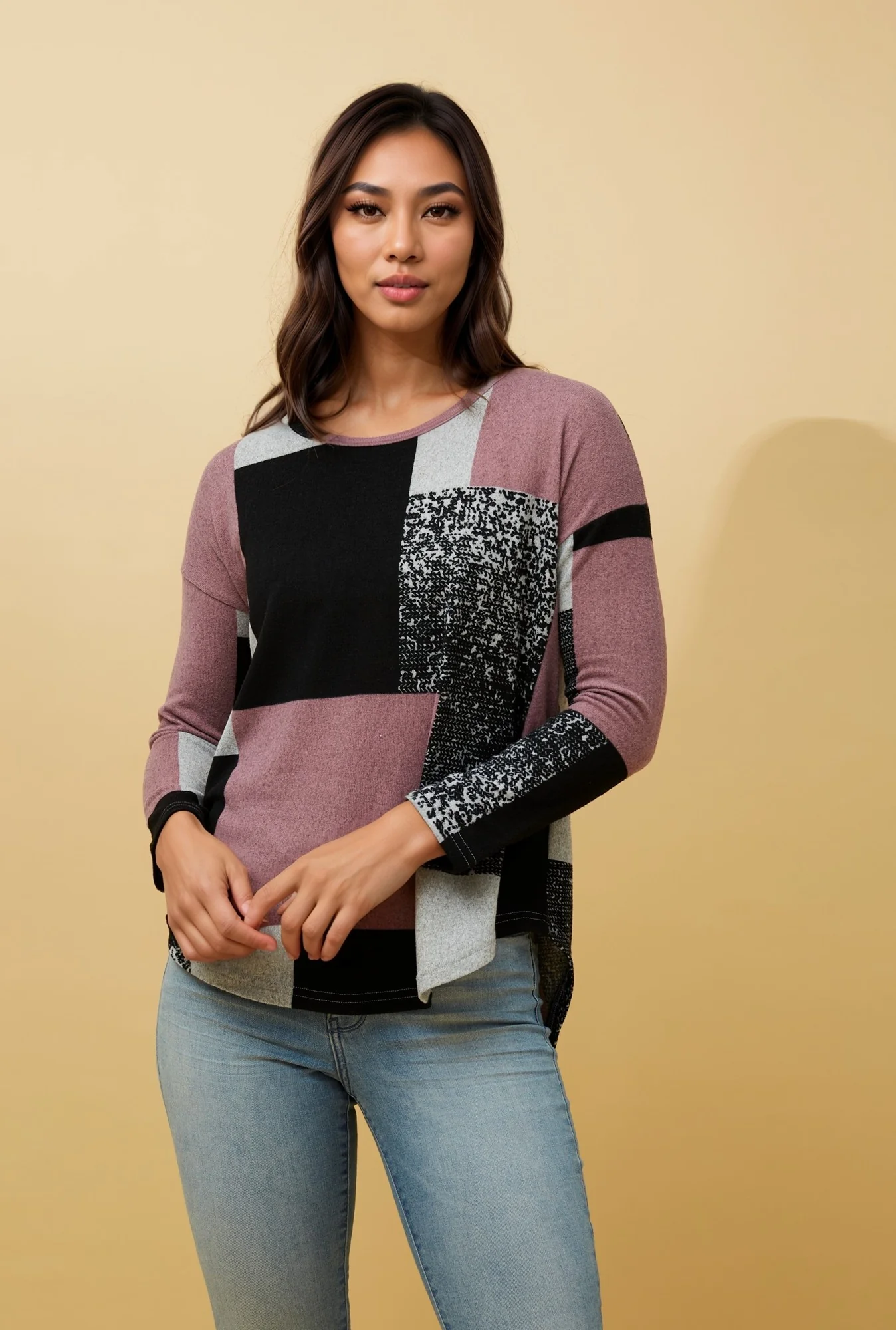 EVA PATCHWORK PRINT TOP