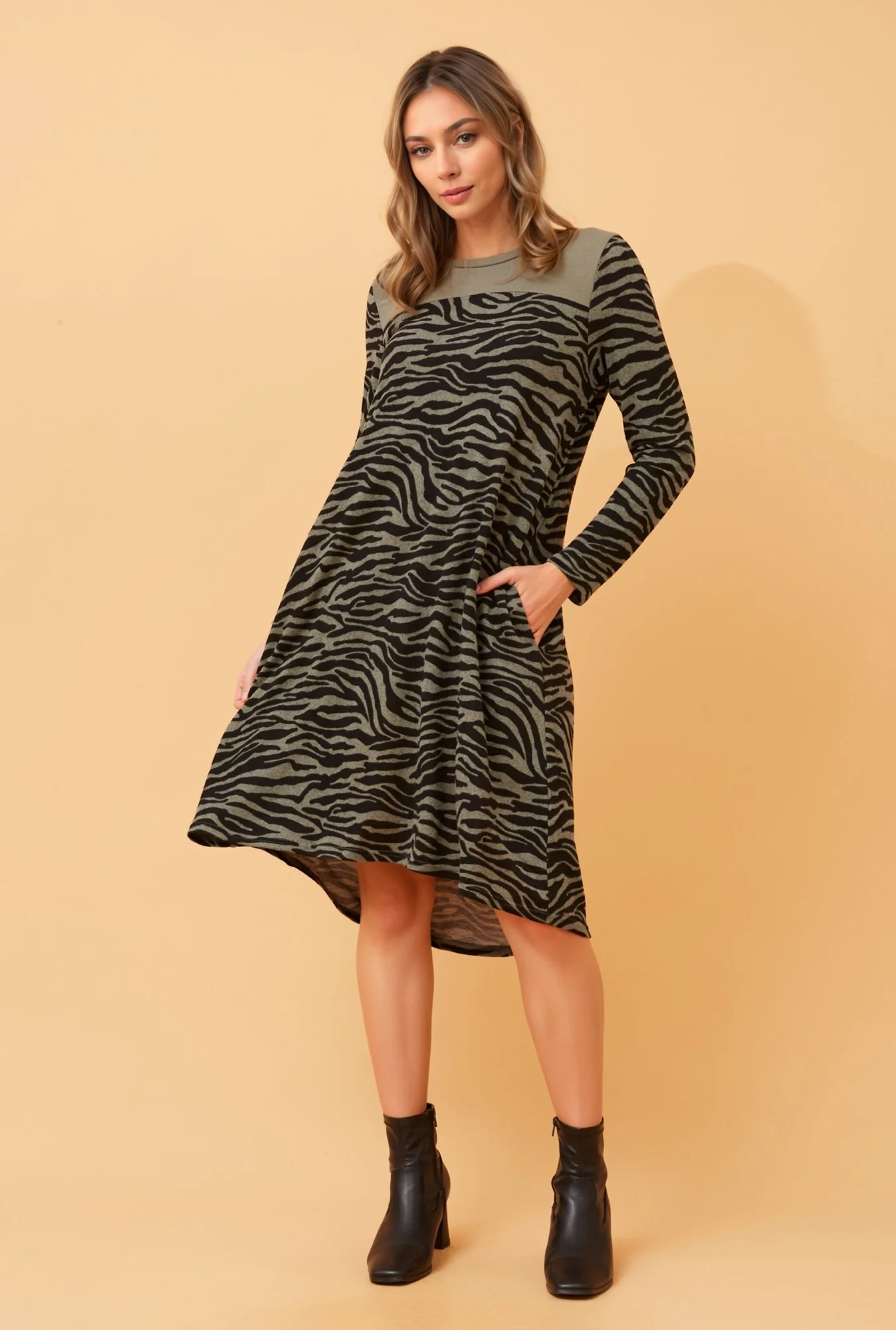 JOETTE ZEBRA PRINT DRESS