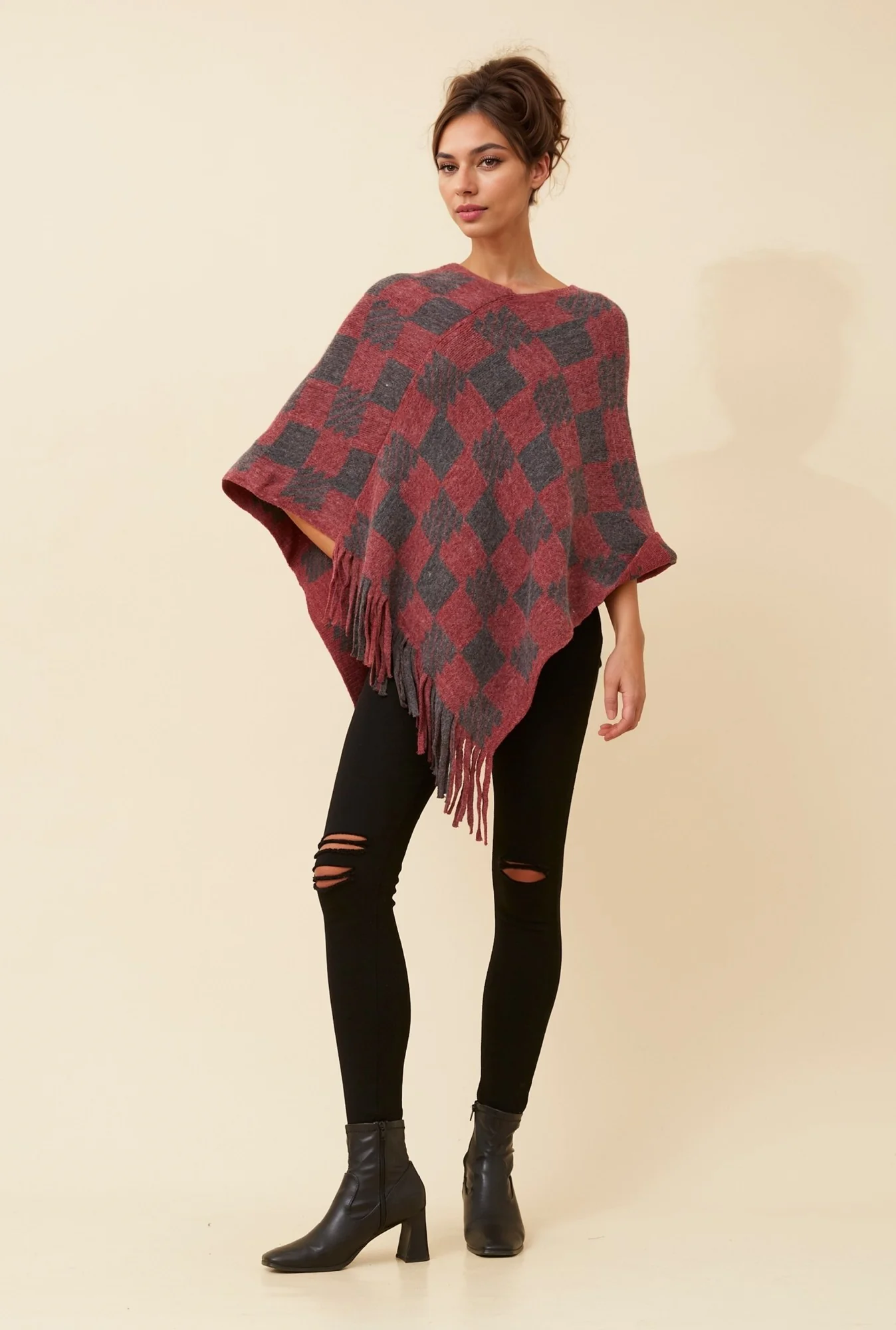 CHECK PONCHO