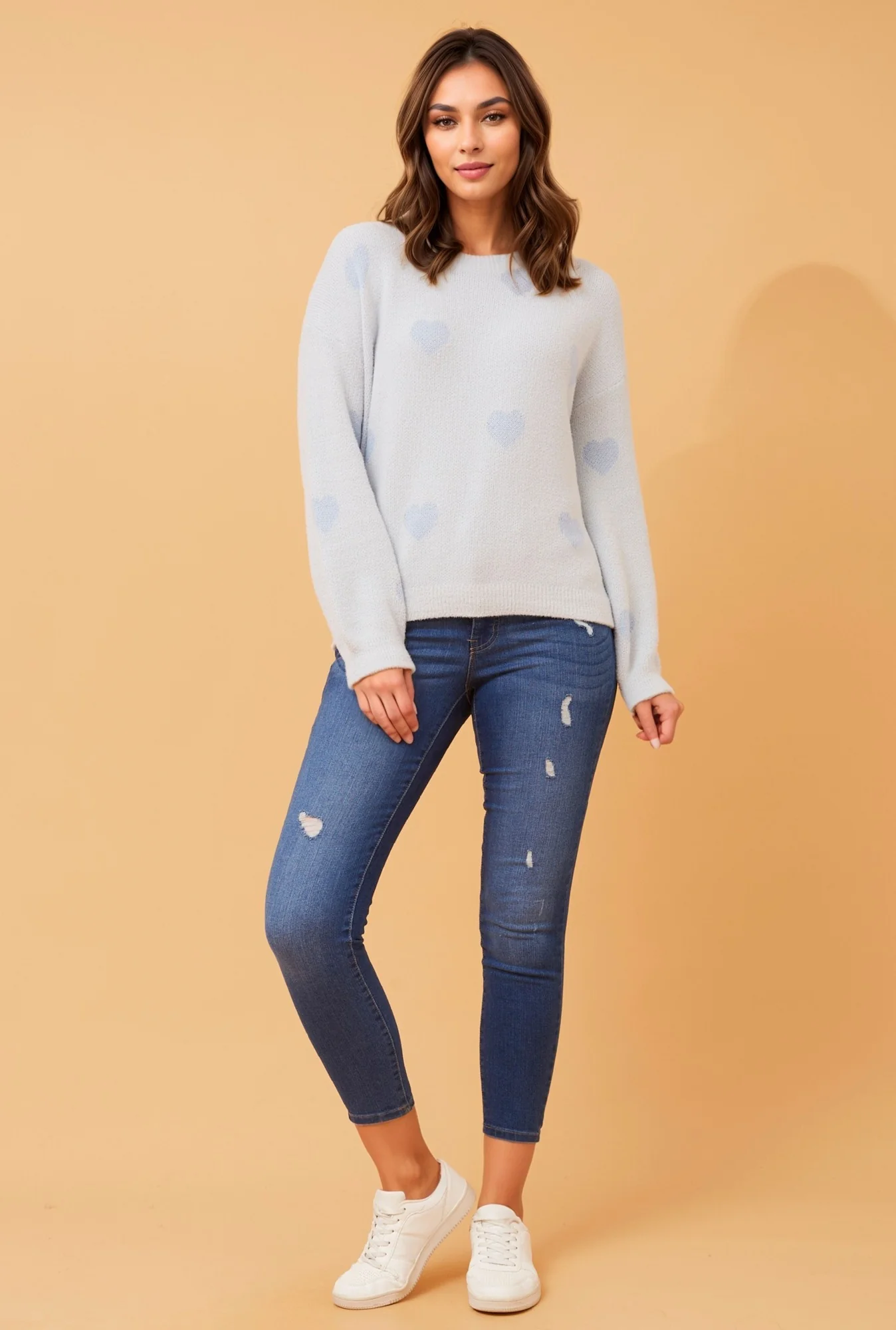 DUNYA HEART PATTERN KNIT JUMPER