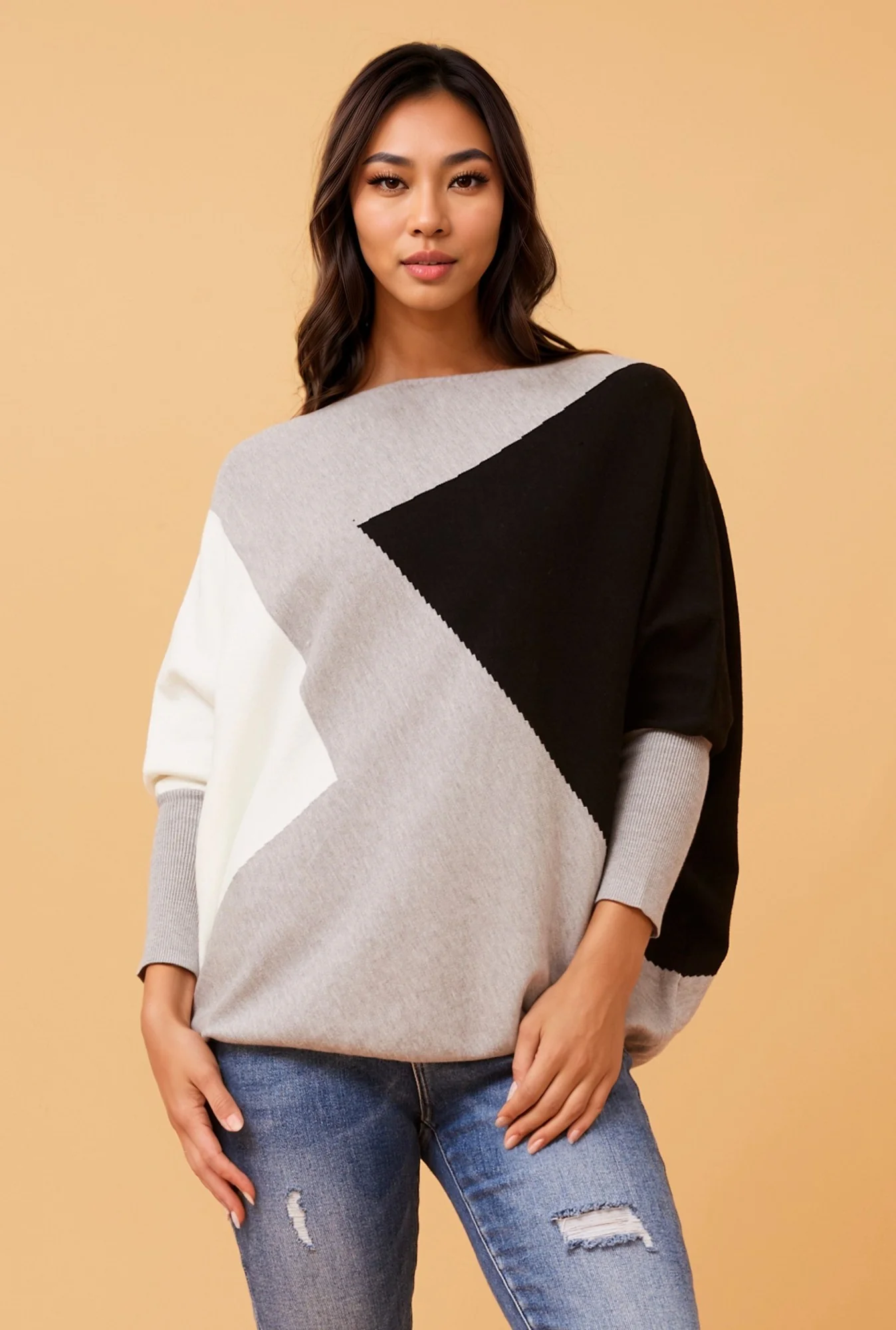 JOANIE COLOR BLOCK KNIT JUMPER