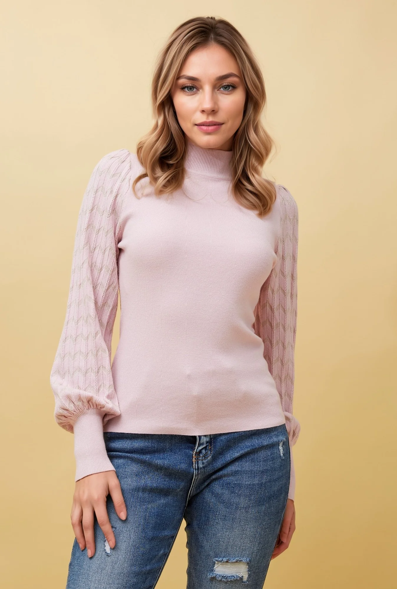 HOSANNA BALLOON SLEEVE KNIT JUMPER