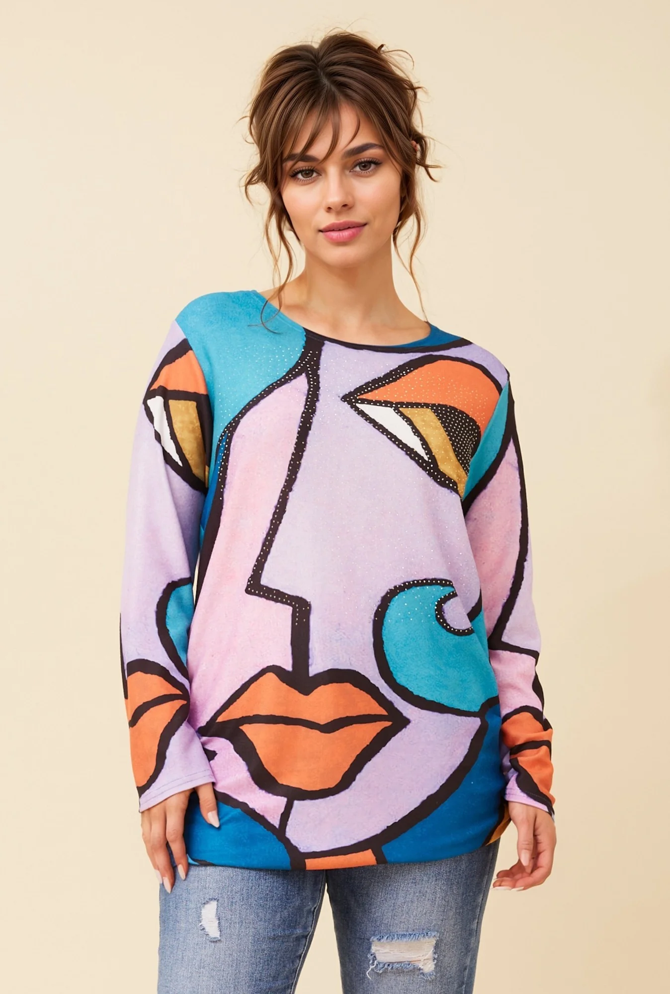 BEAU GRAPHIC PRINT TOP