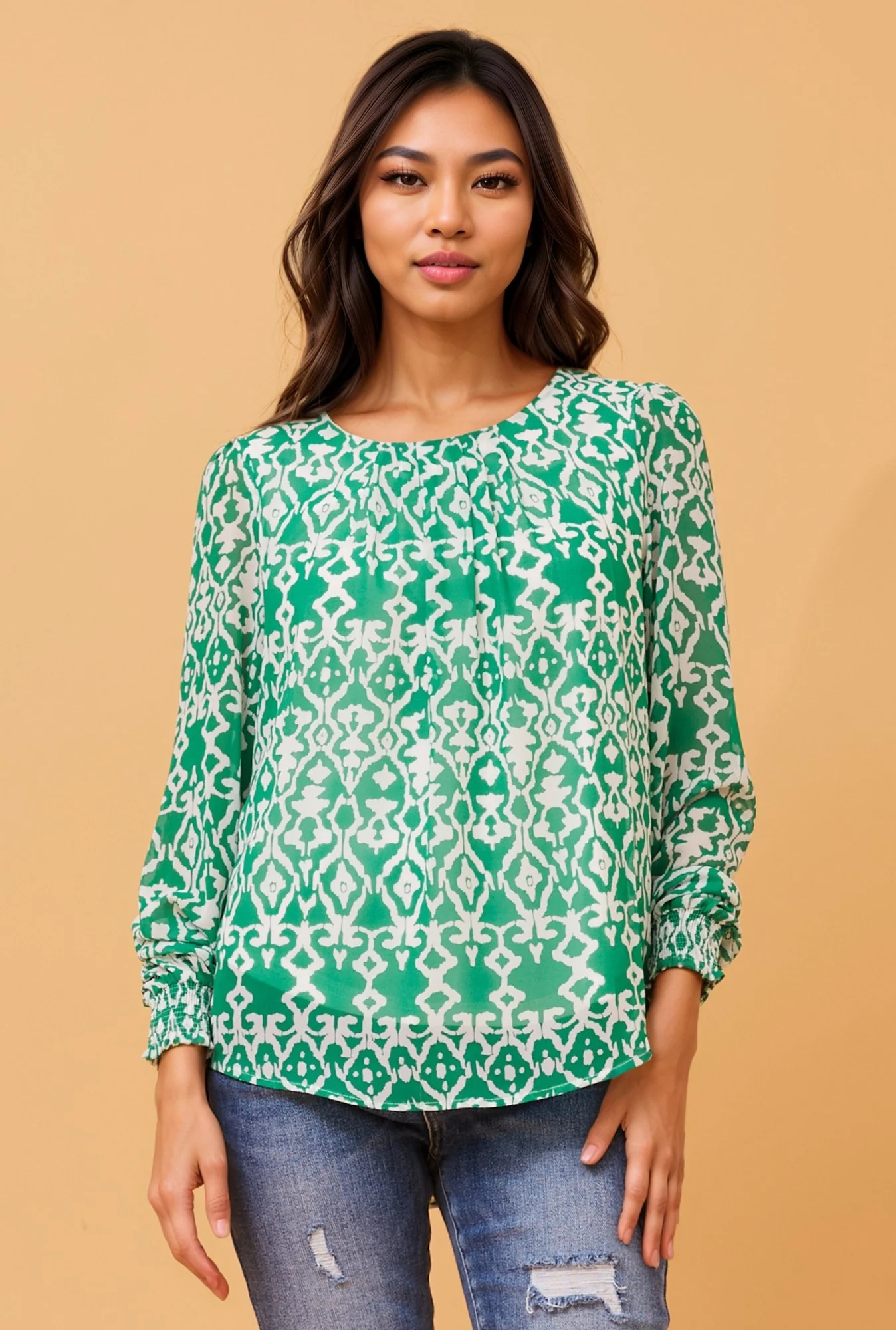 BREE ABSTRACT PRINT BLOUSE