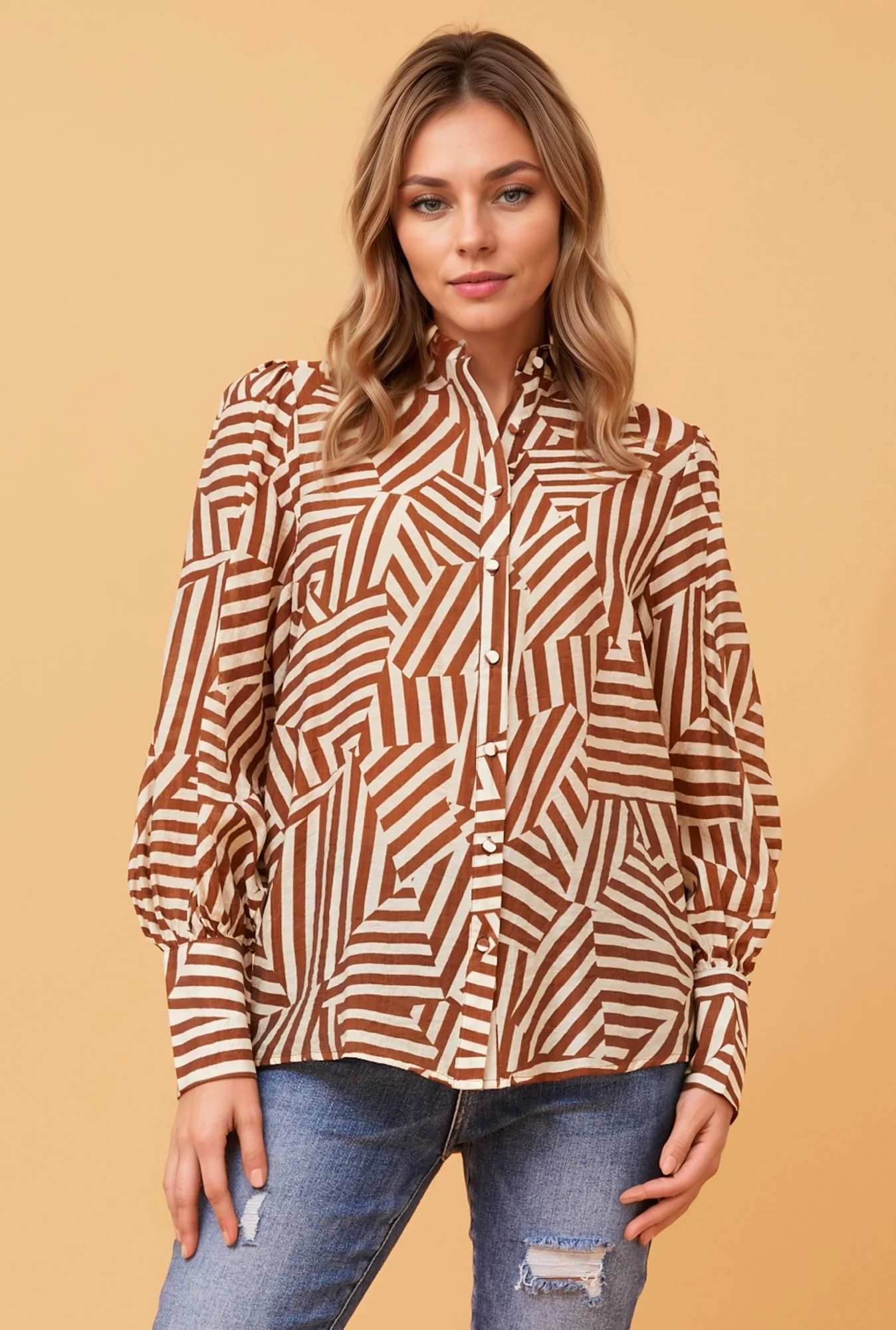 BELLE PATCHWORK STRIPED SHIRT
