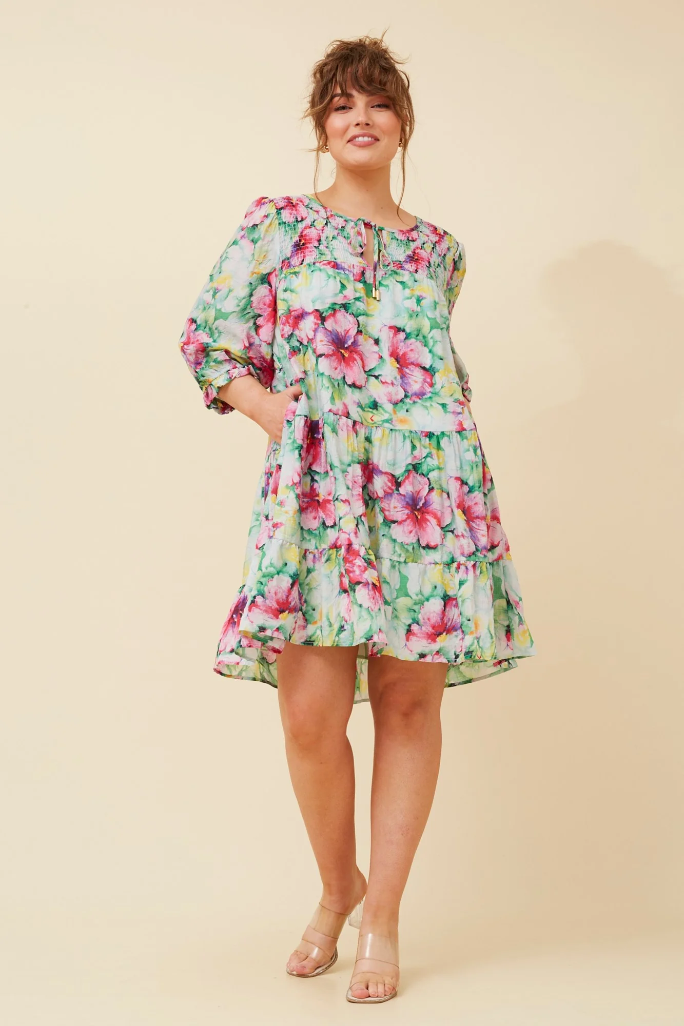 CHEZ FLORAL SHORT DRESS