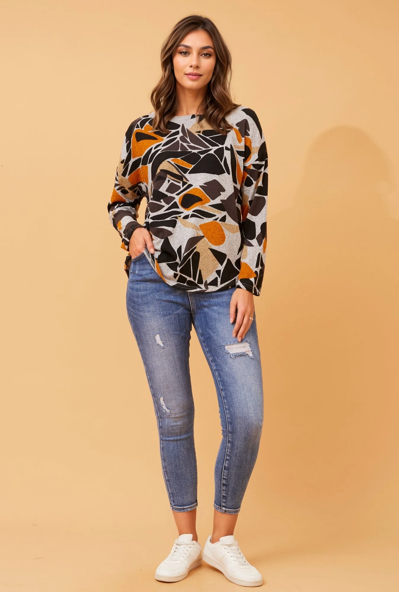 EVA ABSTRACT PRINT TOP