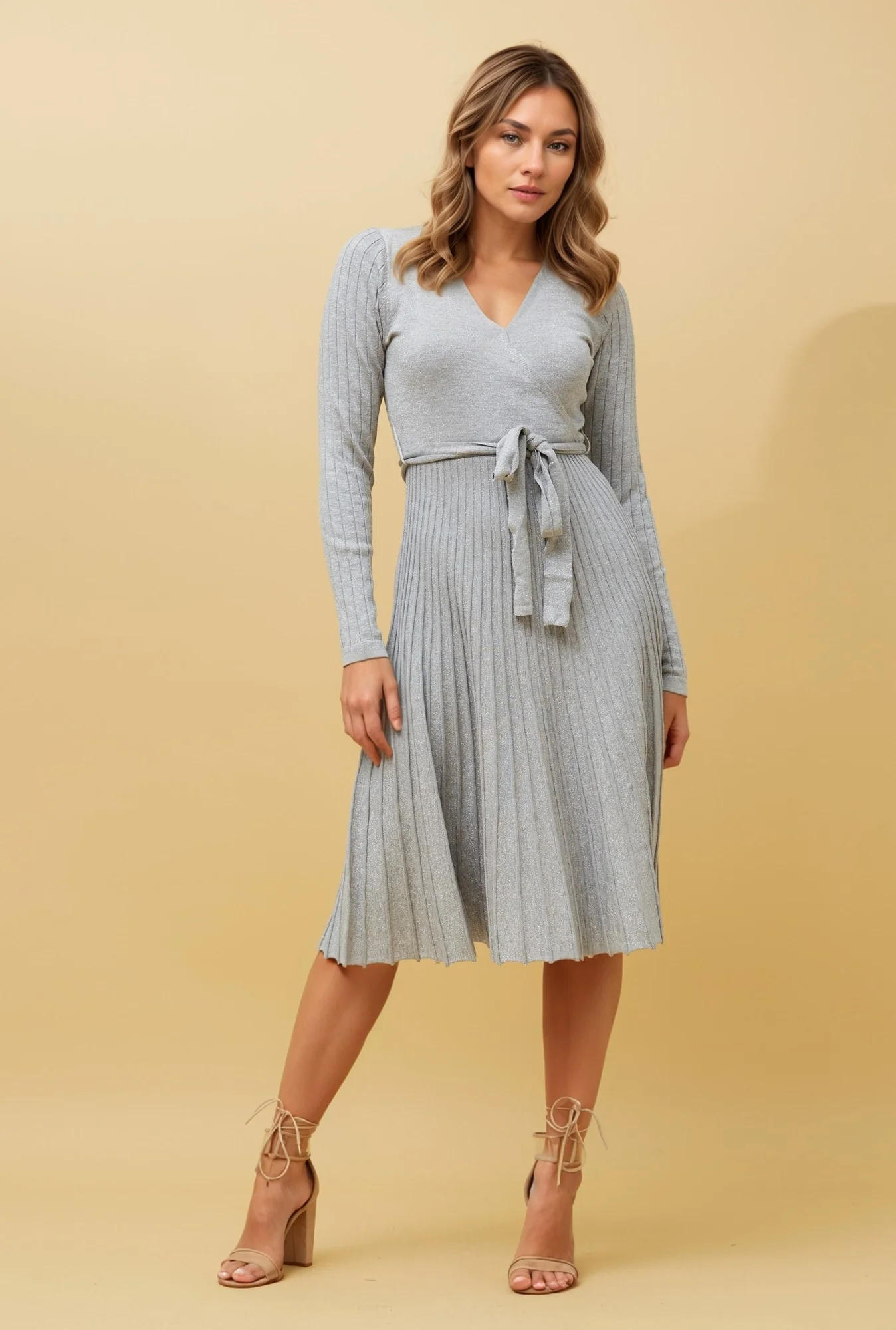 SANA GLITTER KNIT MIDI DRESS