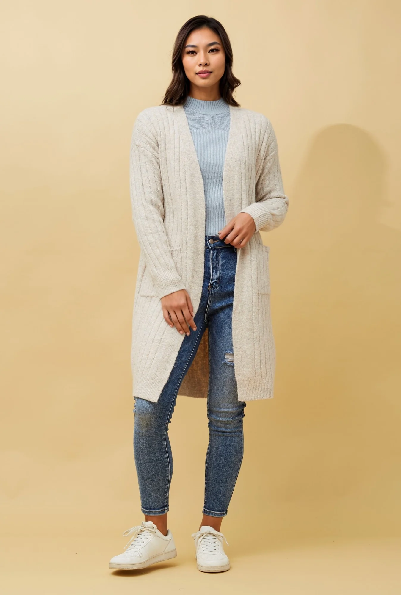 BODIE RIBBED KNIT CARDIGAN