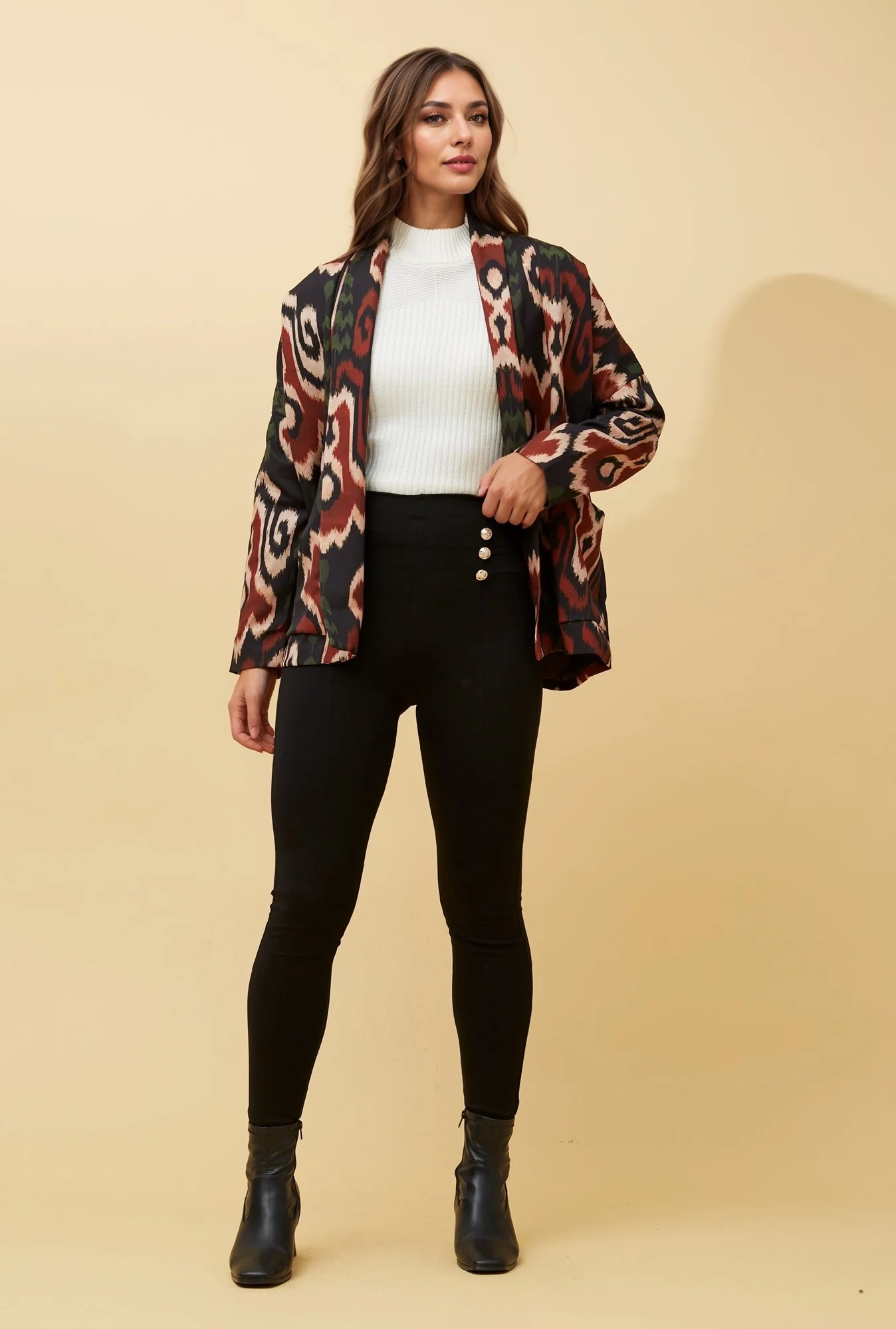 SLOANE ABSTRACT PRINT CARDIGAN
