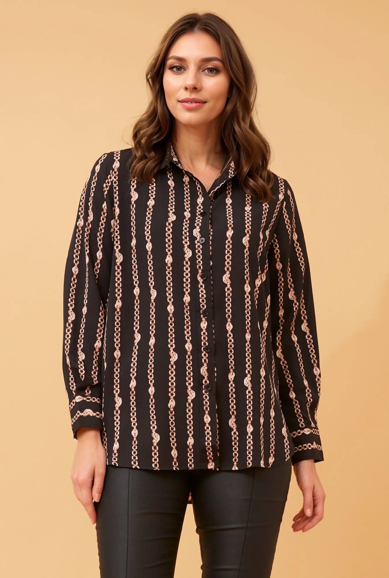 ZHALIA CHAIN PRINT SHIRT