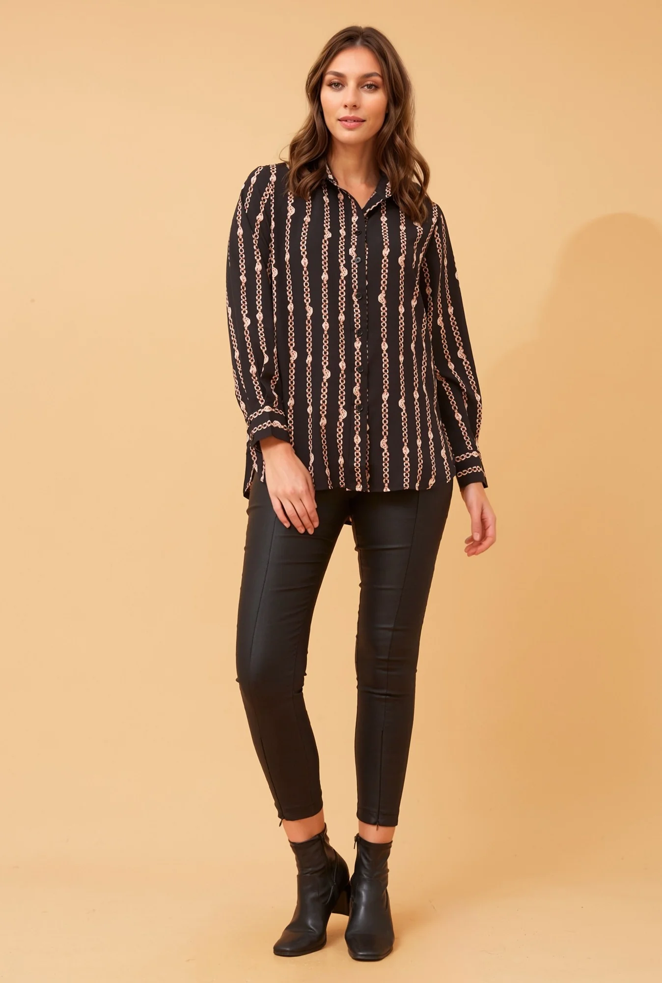 ZHALIA CHAIN PRINT SHIRT