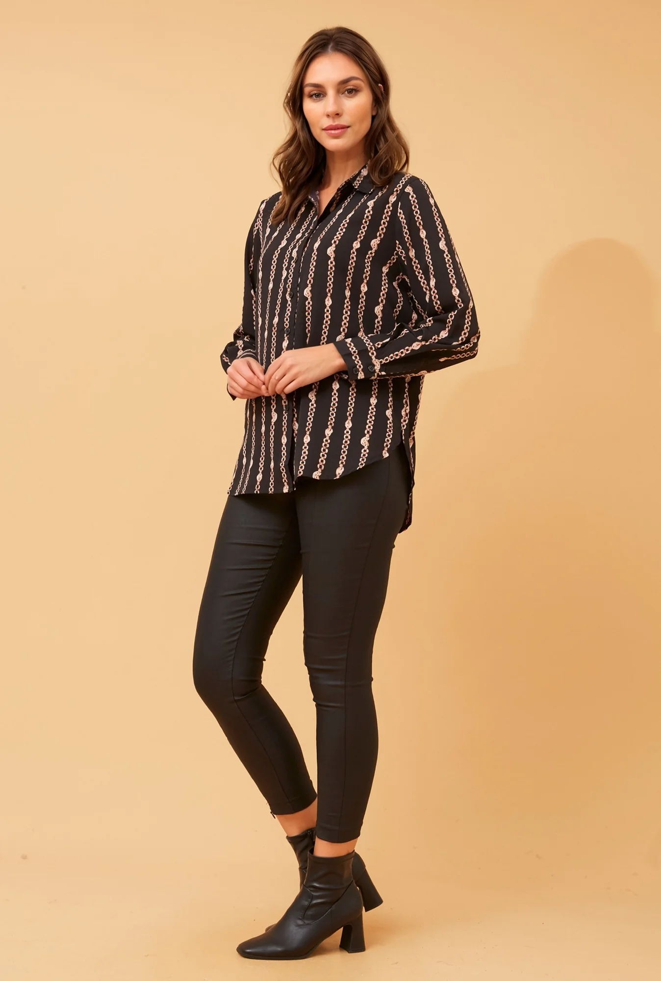 ZHALIA CHAIN PRINT SHIRT
