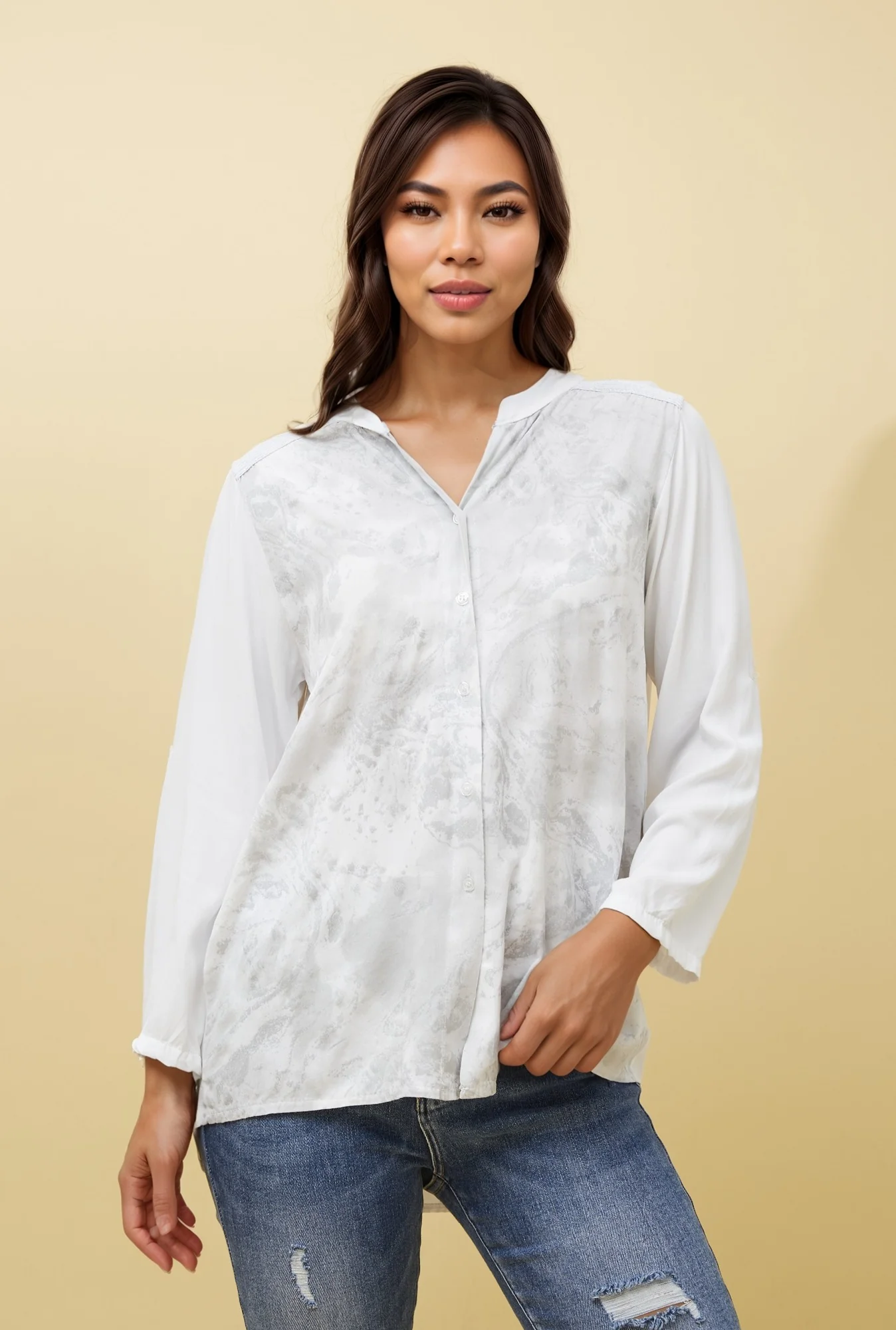 VELMA MARBLE PRINT SHIRT