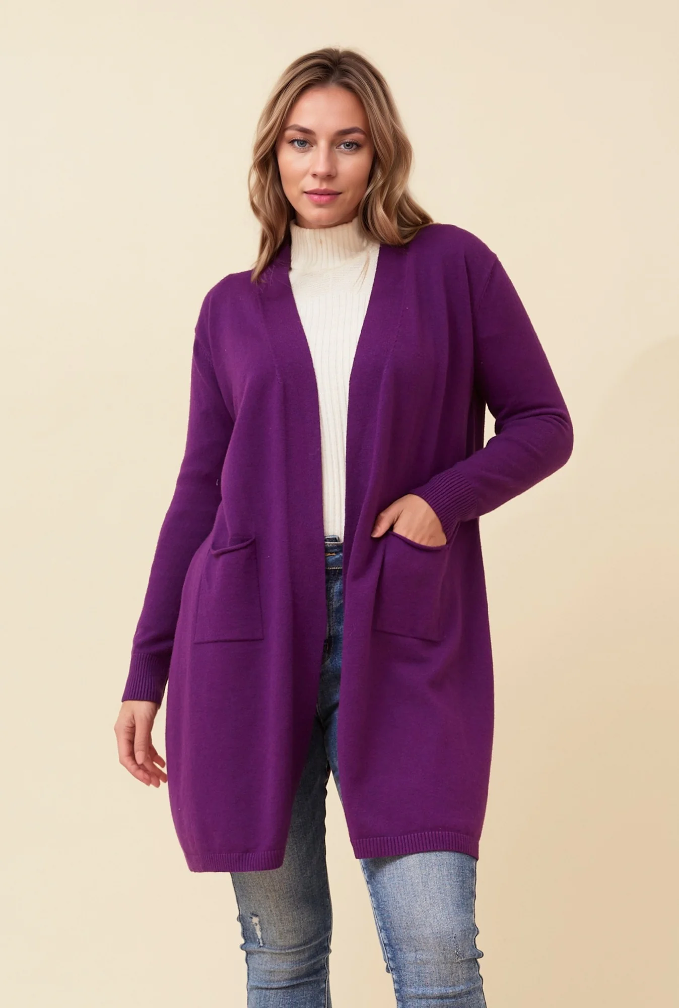 SOLID KNIT CARDIGAN
