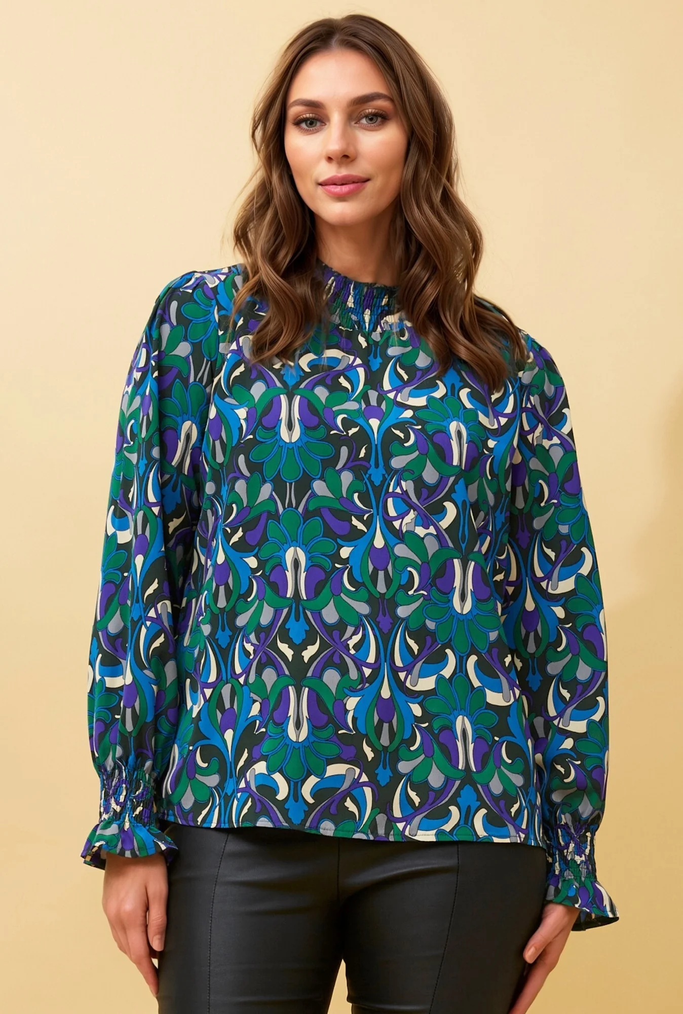 DIANA ABSTRACT PRINT BLOUSE