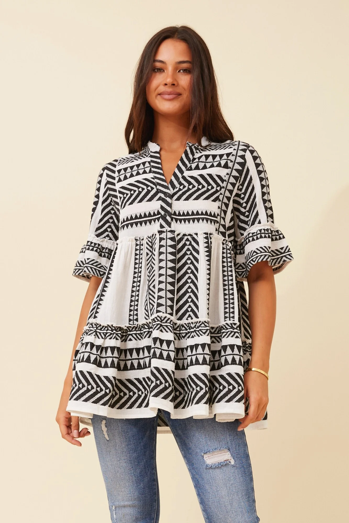 SHAELIE JACQUARD TOP