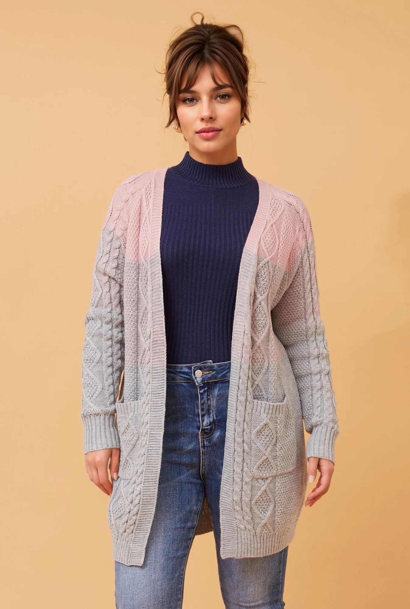LIANA COLOUR BLOCK KNIT CARDIGAN