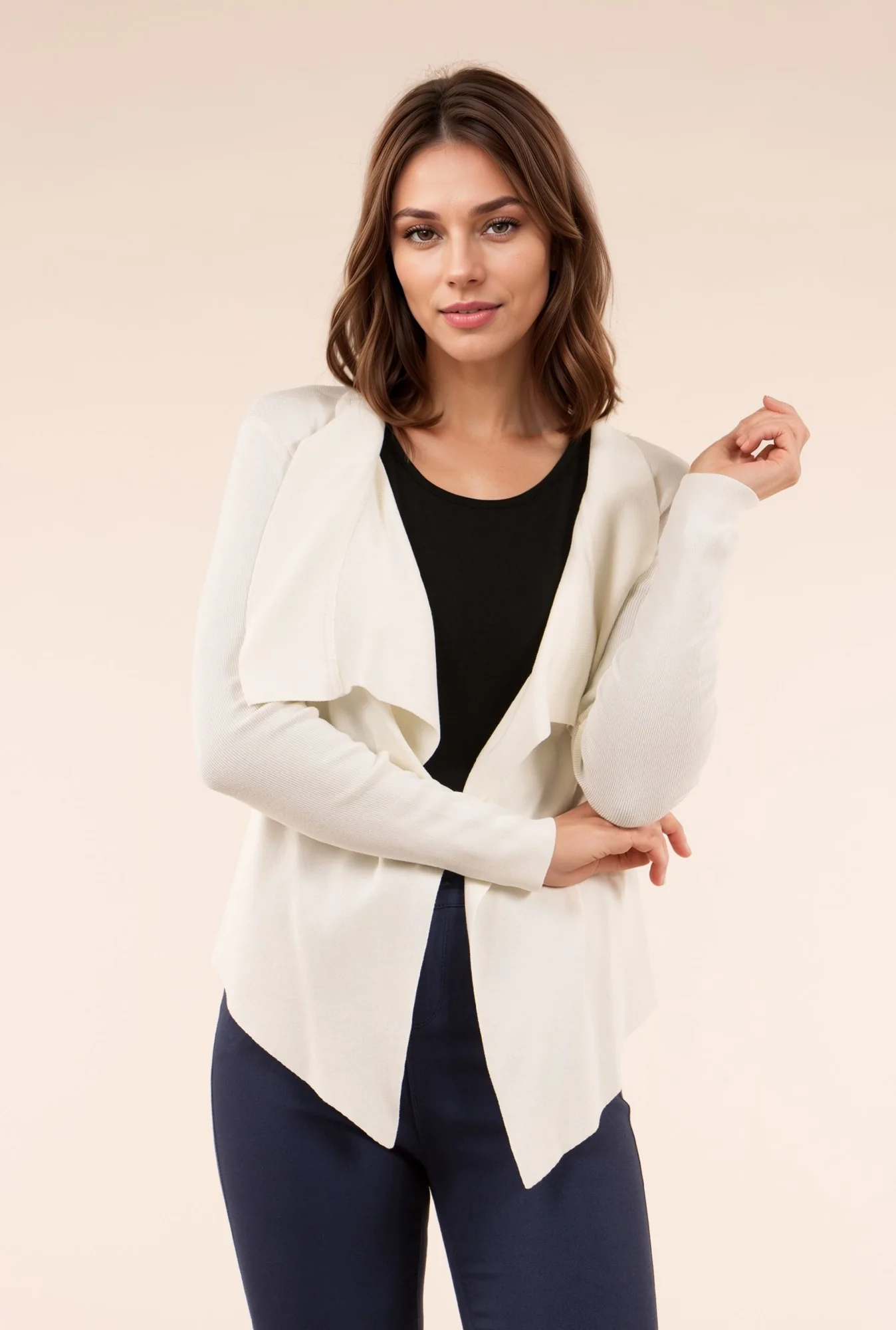 Knitted Waterfall Short Cardigan