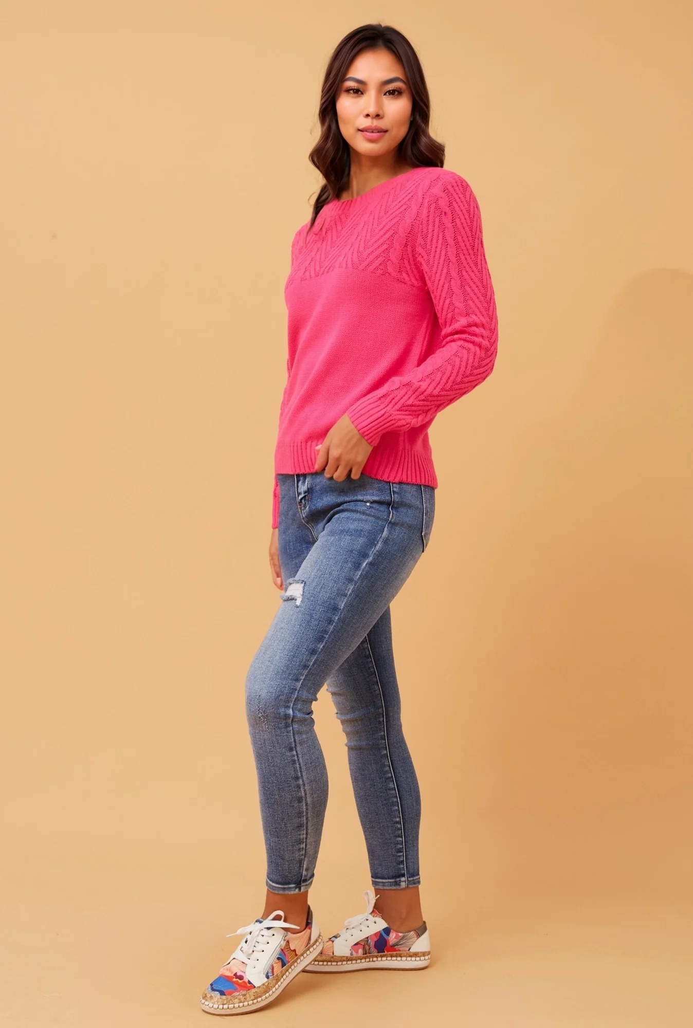 REANNE CABLE KNIT JUMPER