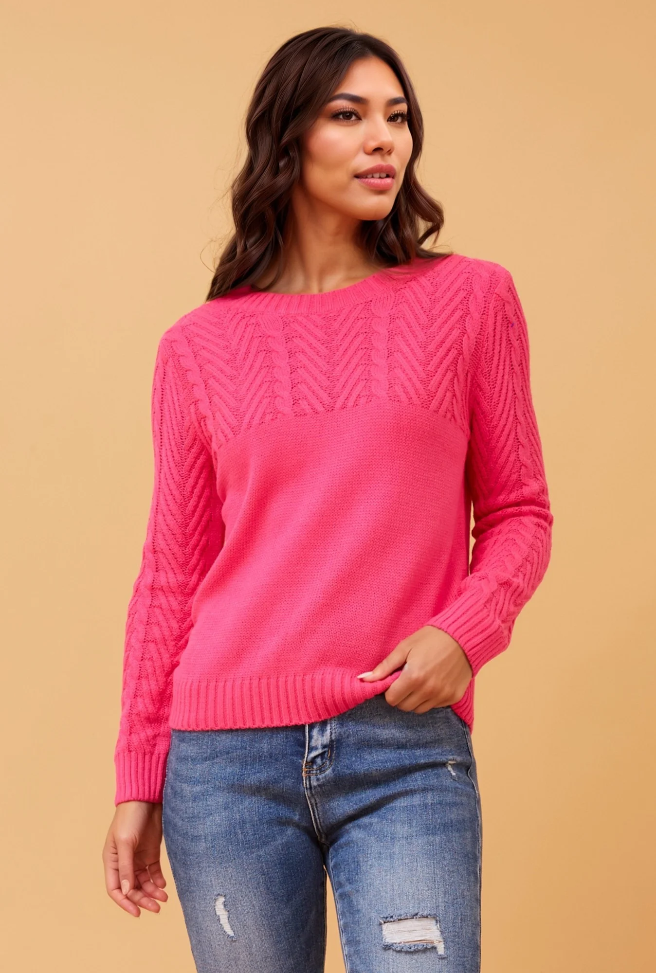 REANNE CABLE KNIT JUMPER