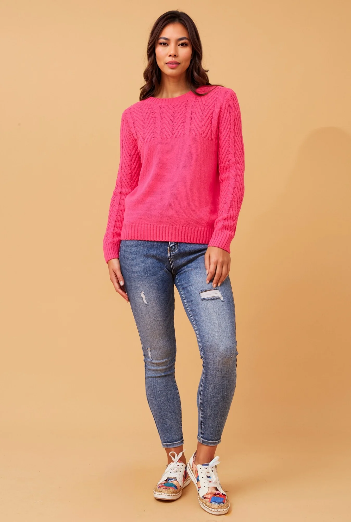 REANNE CABLE KNIT JUMPER
