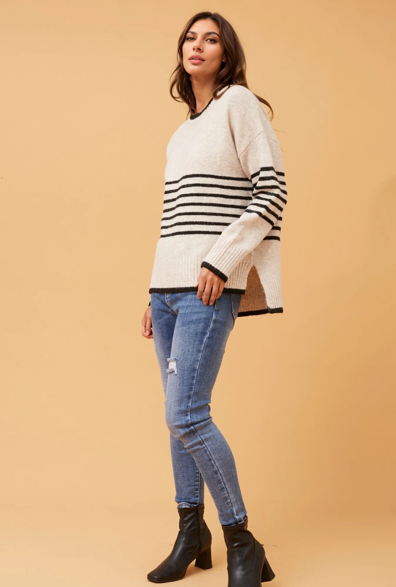ZANDORA STRIPED KNIT JUMPER