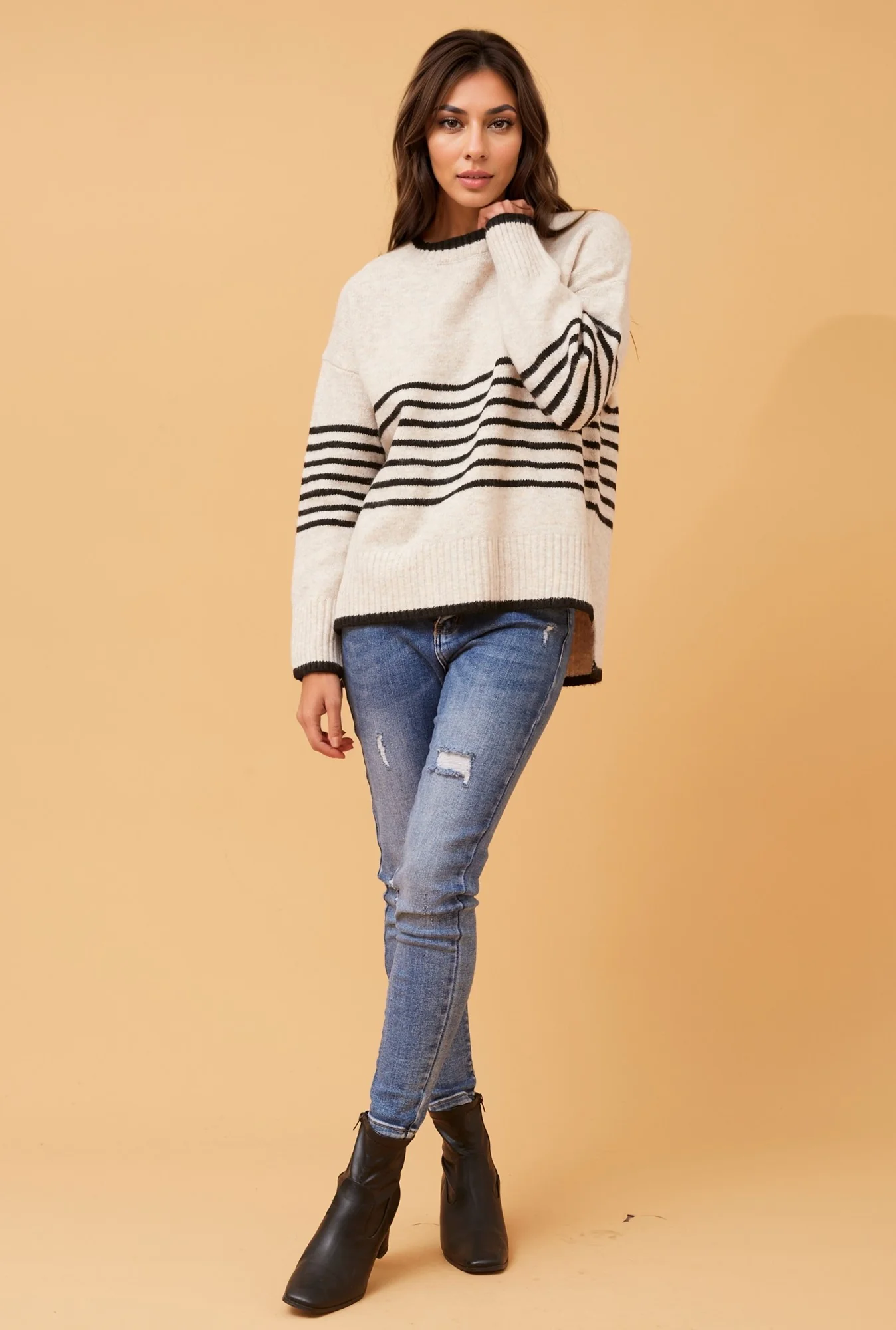 ZANDORA STRIPED KNIT JUMPER