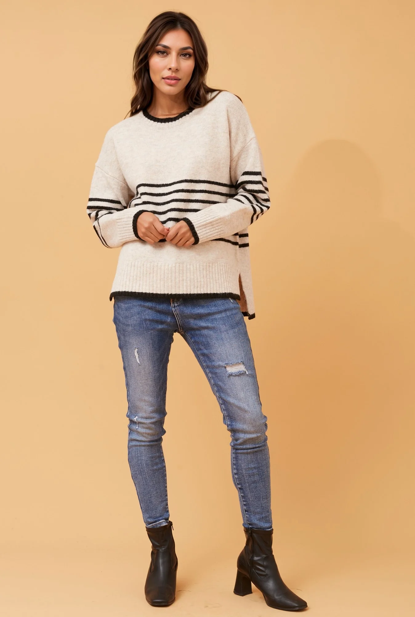 ZANDORA STRIPED KNIT JUMPER