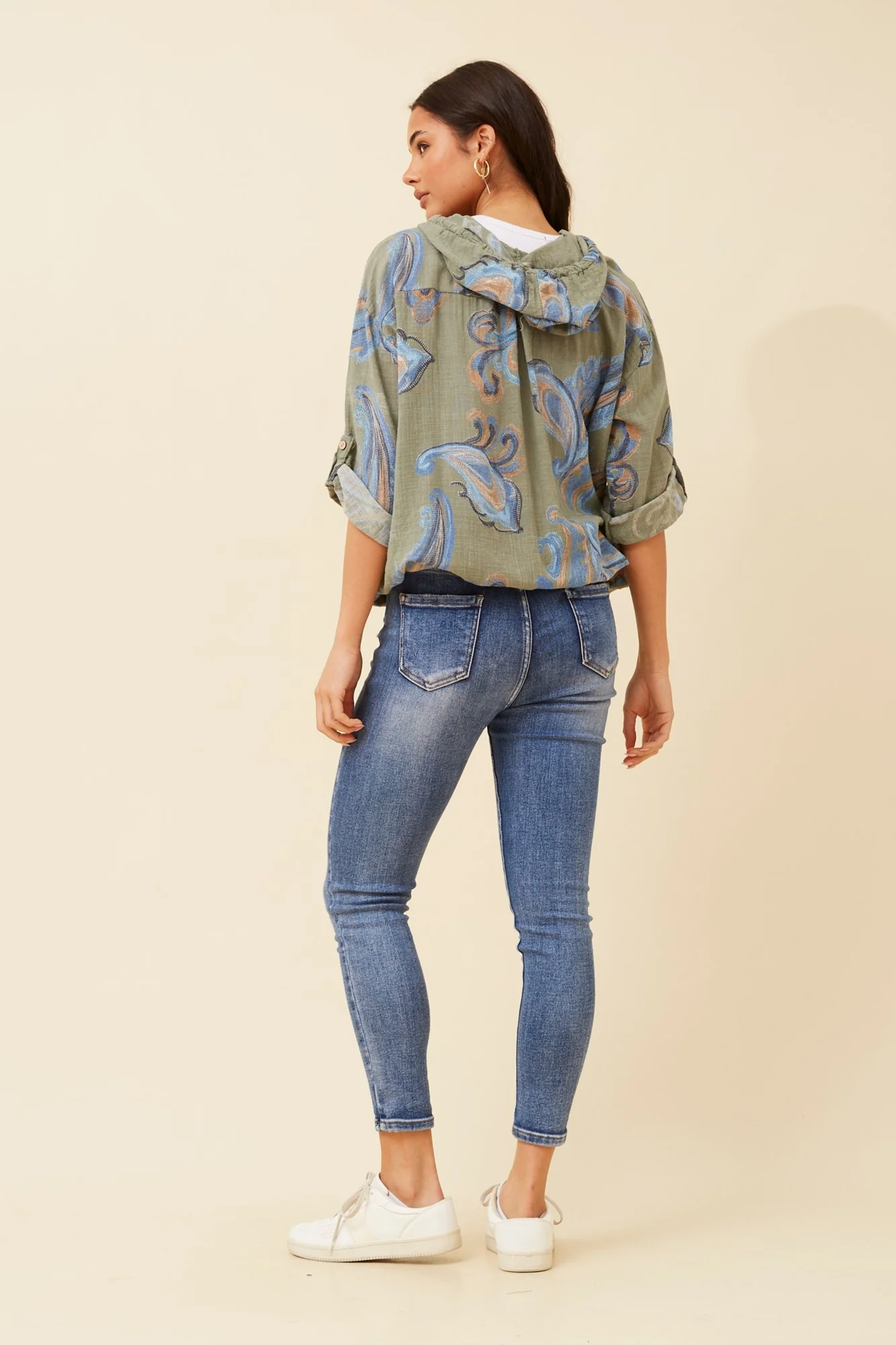PRINTED CASUAL HOODED JACKET