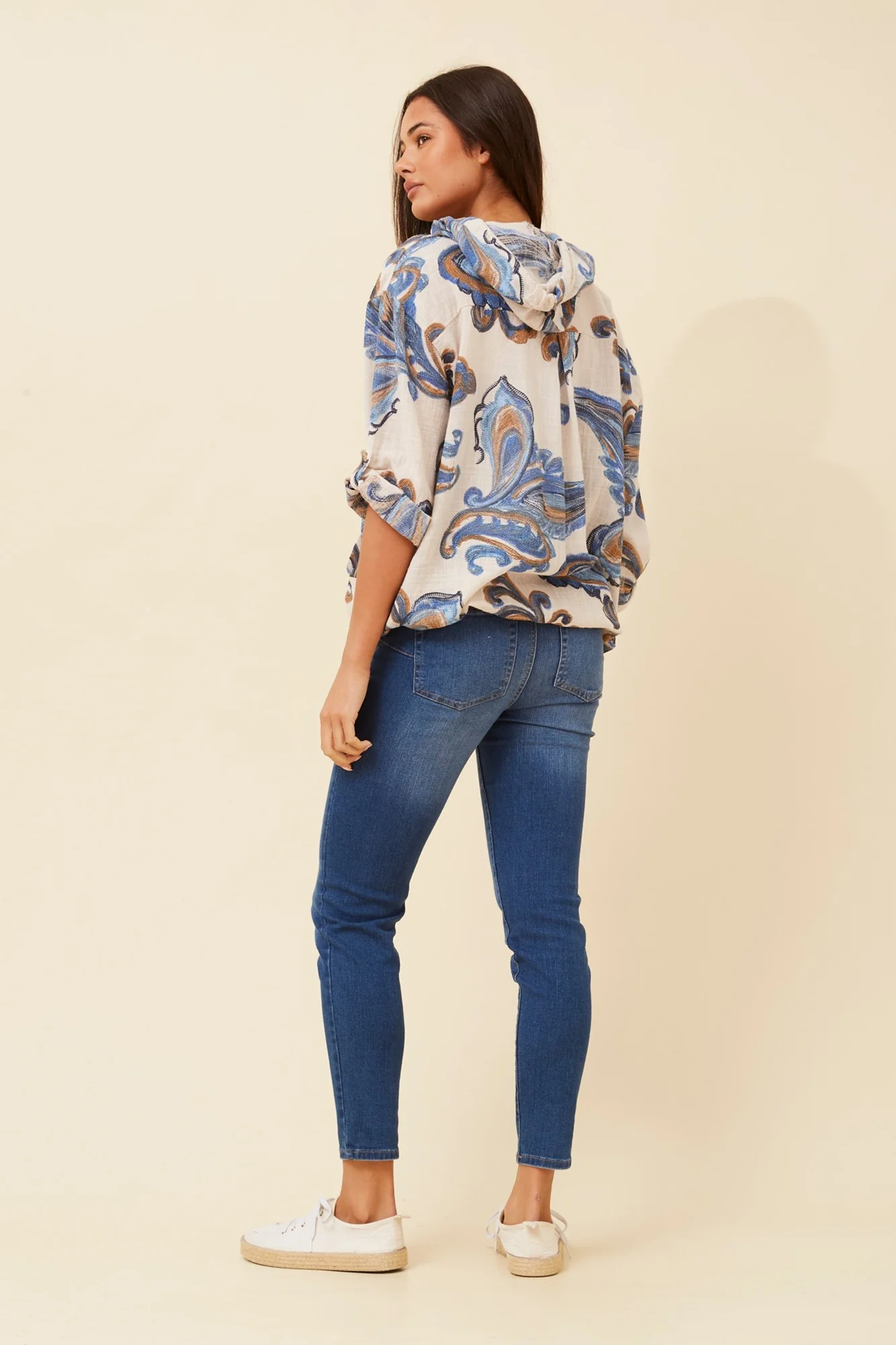 PRINTED CASUAL HOODED JACKET
