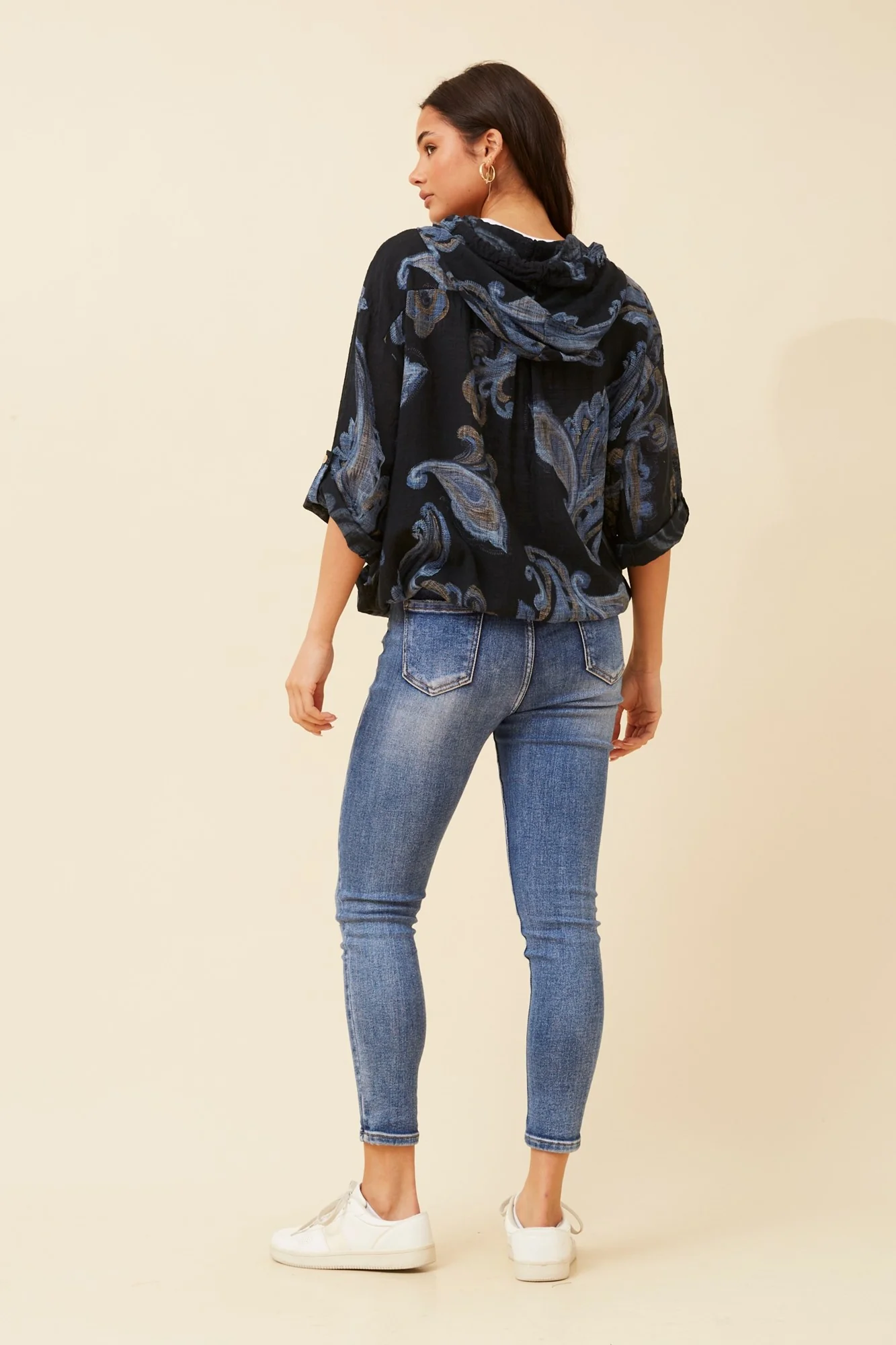 PRINTED CASUAL HOODED JACKET