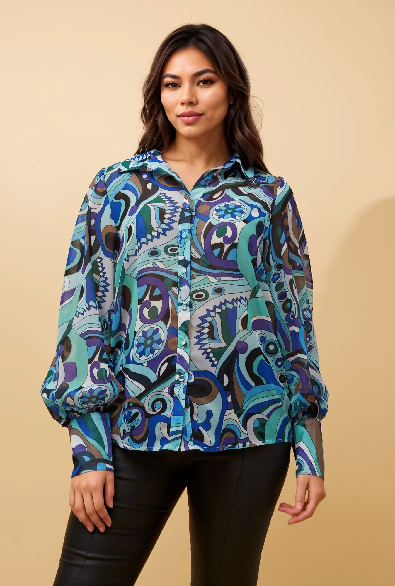 BELLE LONG BALLOON SLEEVE SHIRT