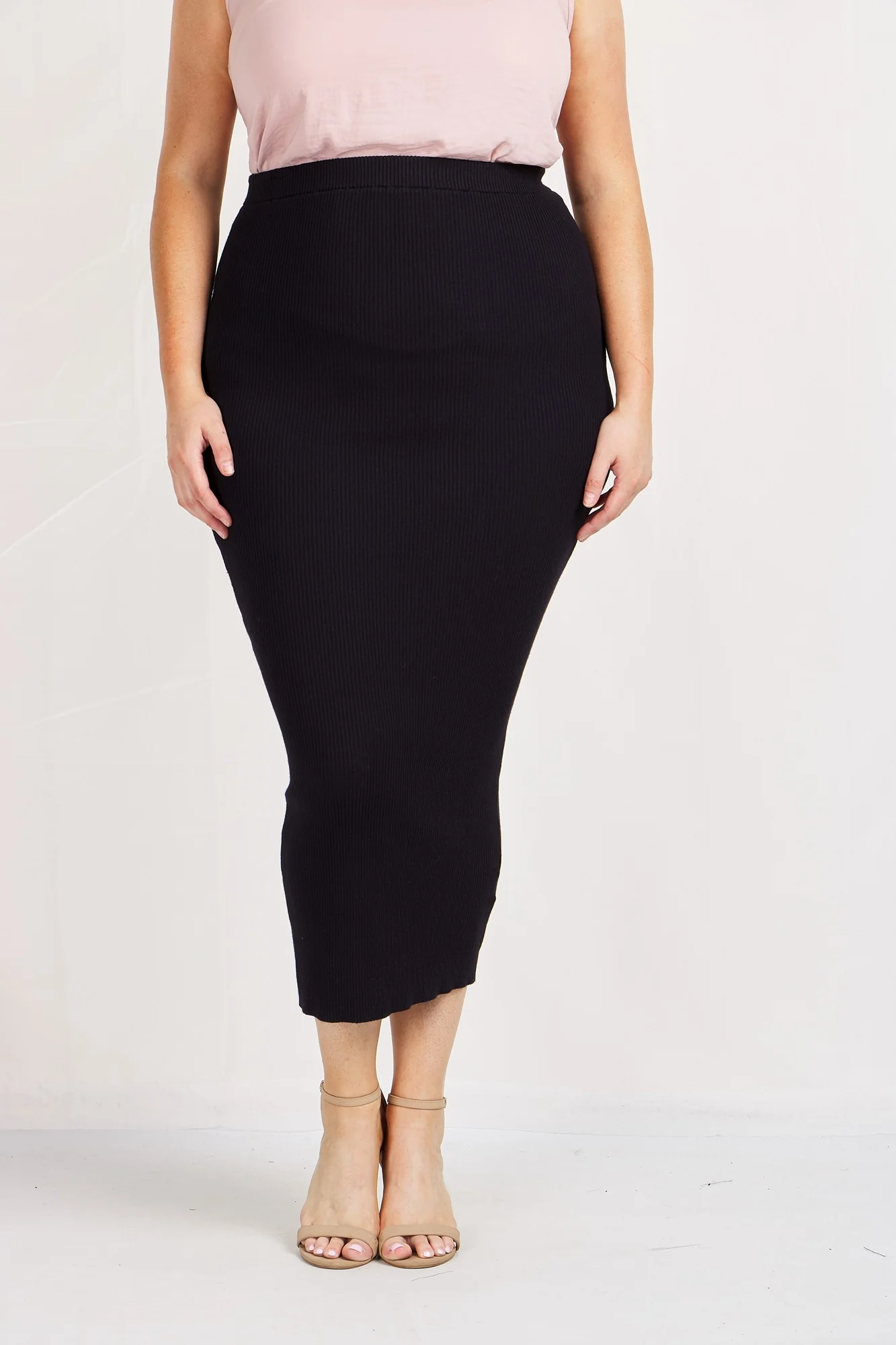 RIB KNIT MAXI SKIRT