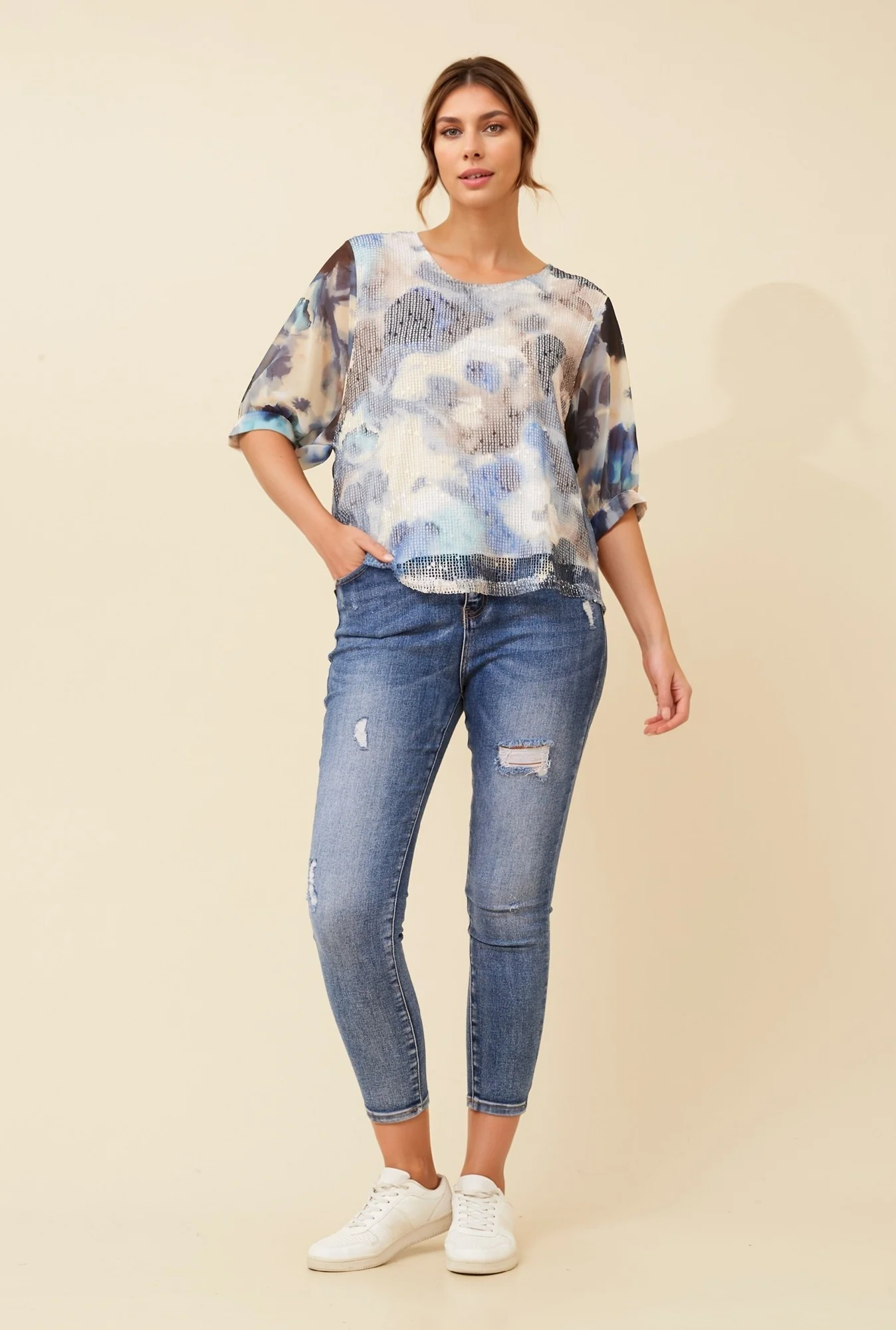 ELOWEN ABSTRACT PRINT TOP