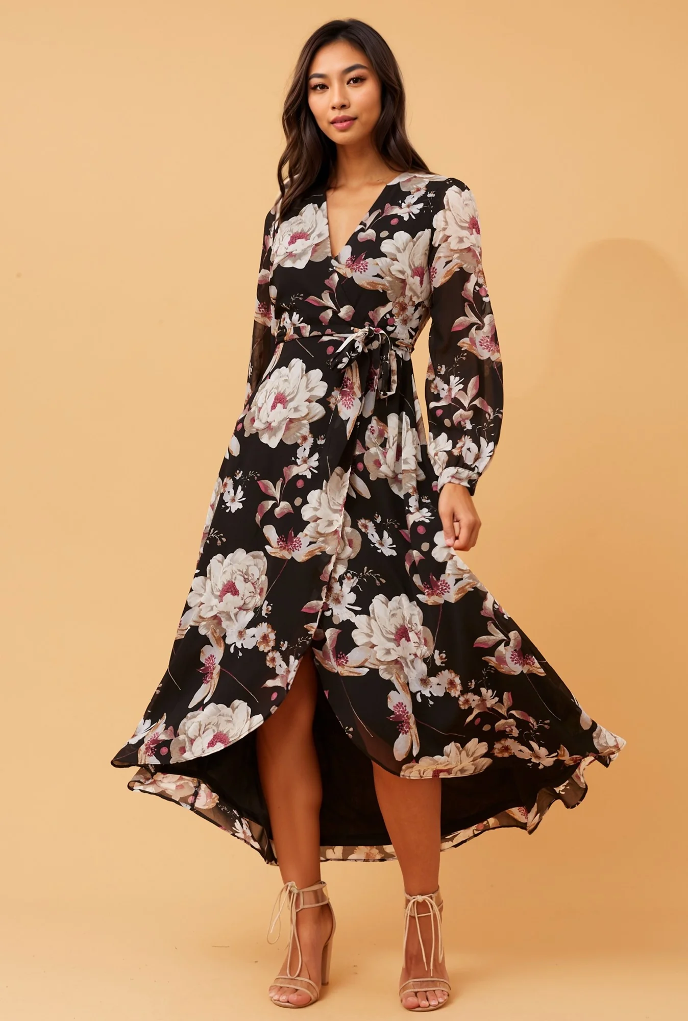 SAPHIRA FLORAL WRAP DRESS