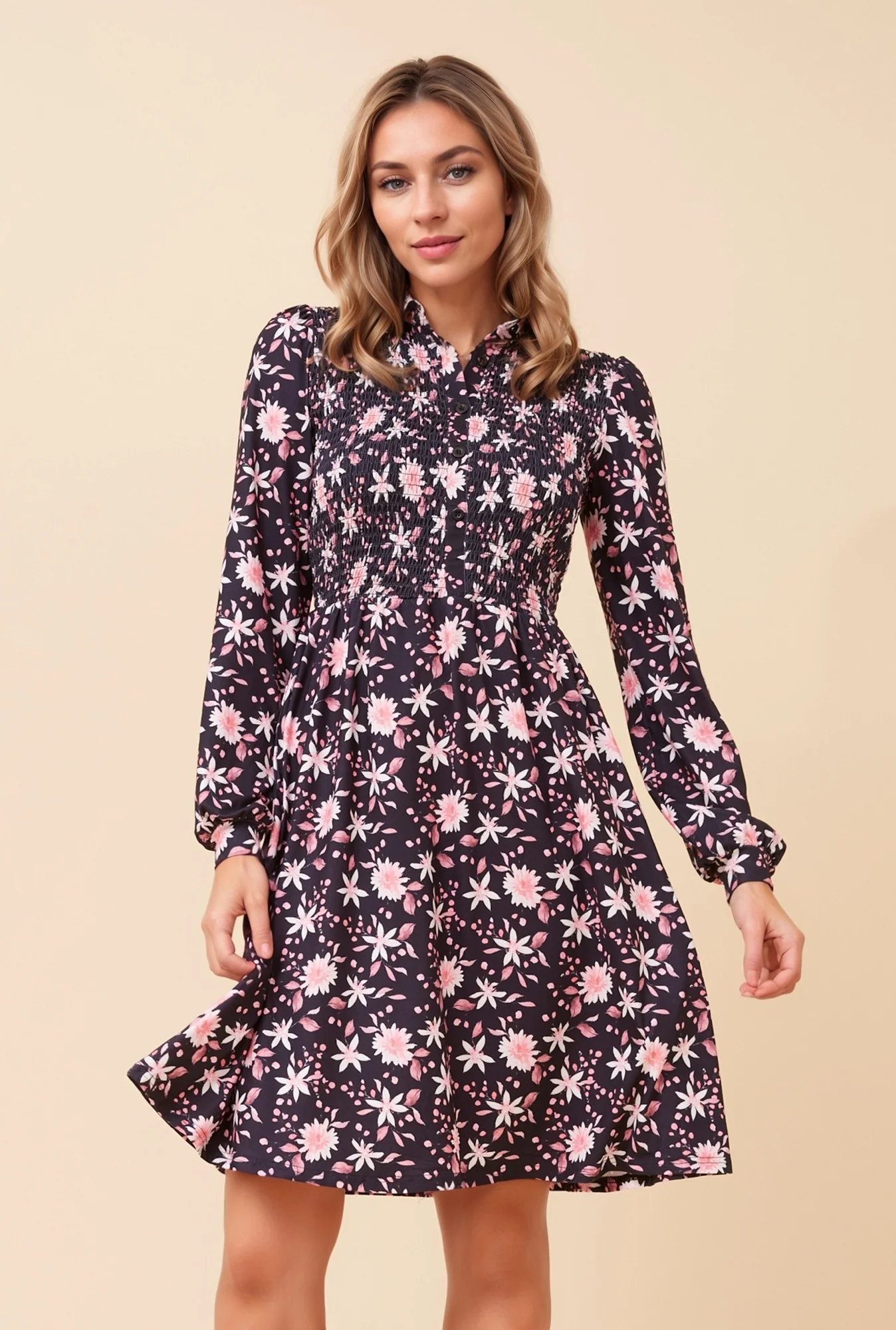 LONG SLEEVE FLORAL DRESS