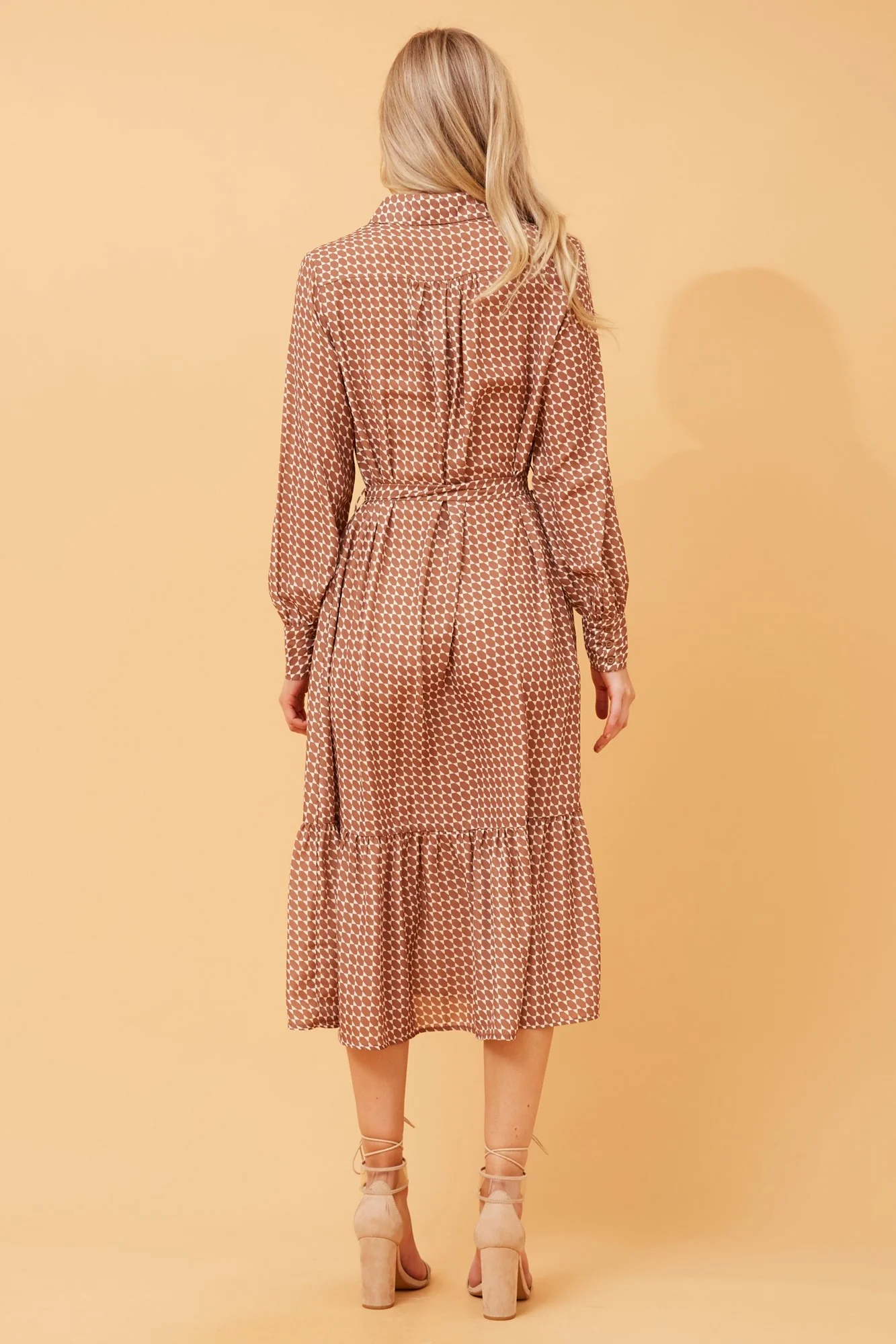 YUNIKA GEOMETRIC PRINT SHIRT DRESS