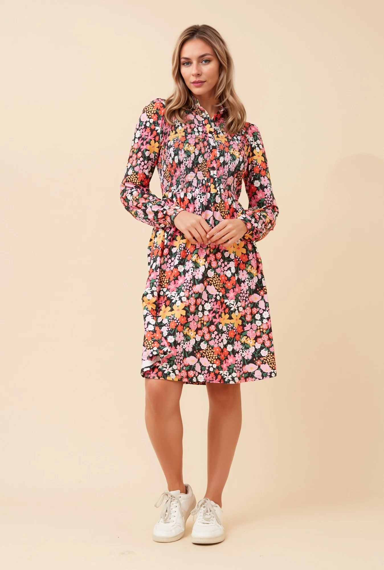 LONG SLEEVE FLORAL DRESS